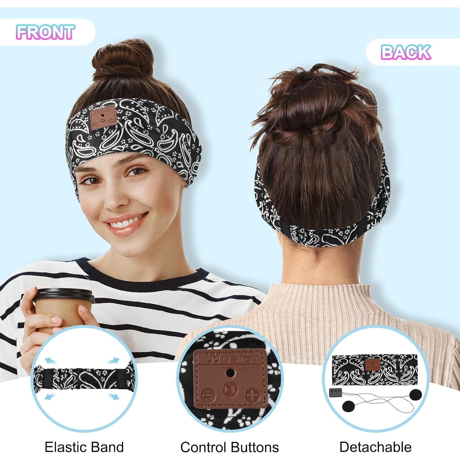 Auriculares para dormir Bluetooth BULYPAZY 2-Pack - Negro y Azul