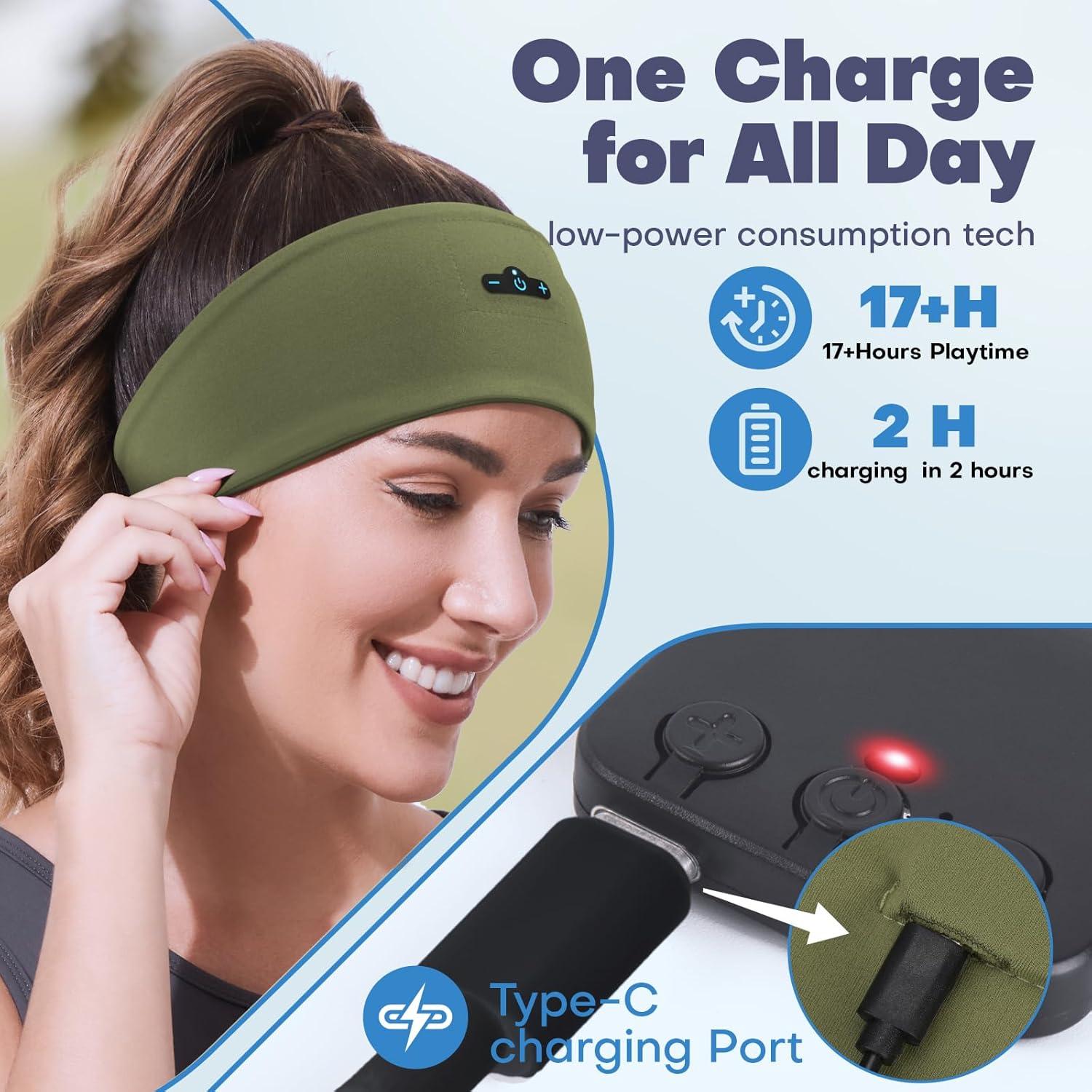 Auriculares Bluetooth para dormir TOPIEI BR008 Oliva 14h