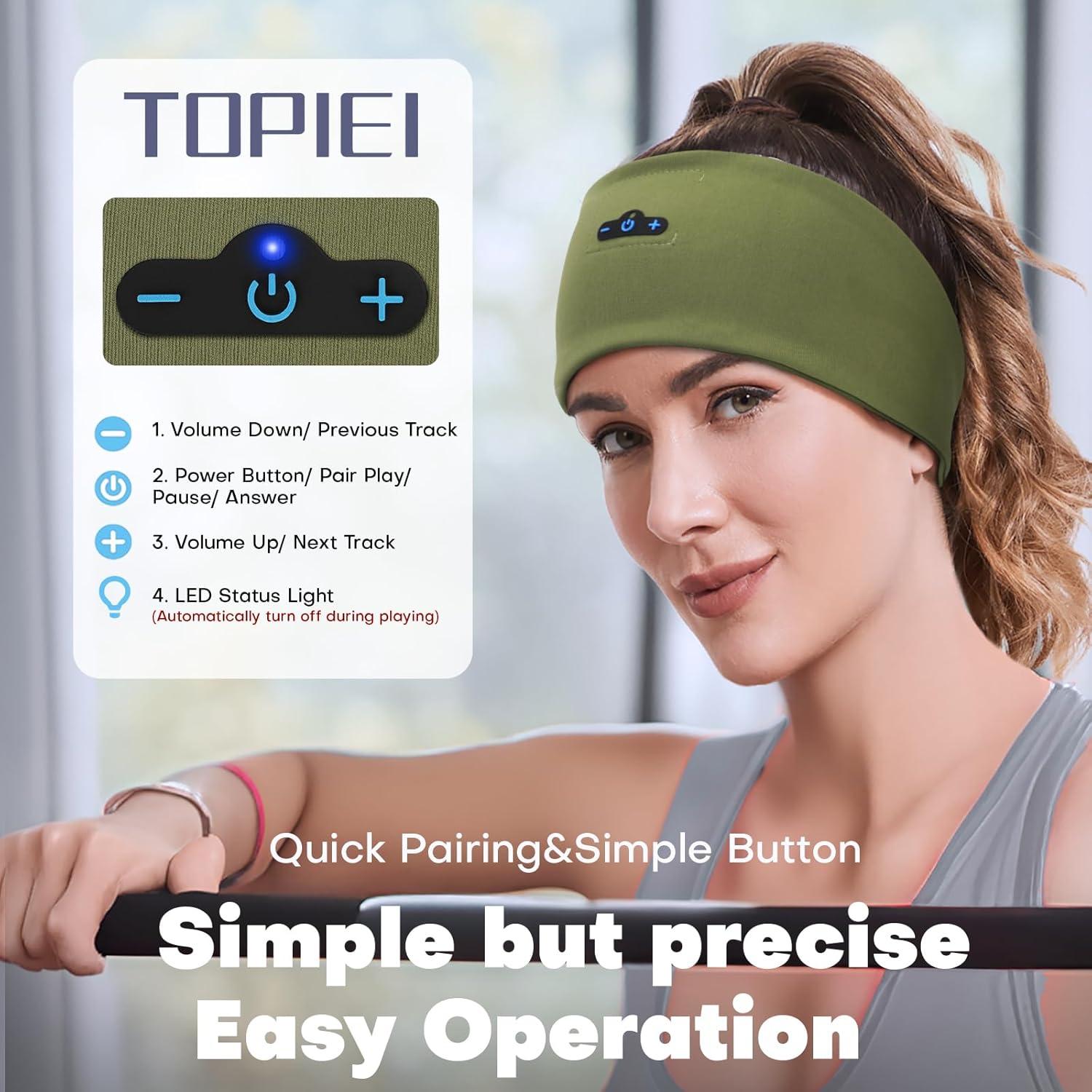 Auriculares Bluetooth para dormir TOPIEI BR008 Oliva 14h