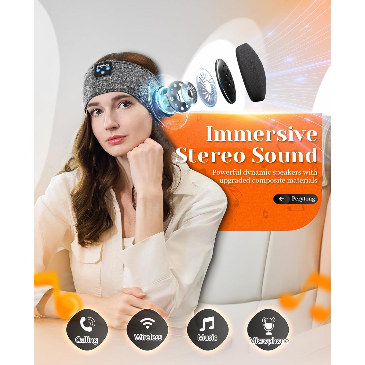 Pack de 2 Auriculares Inalámbricos para Dormir Perytong HD