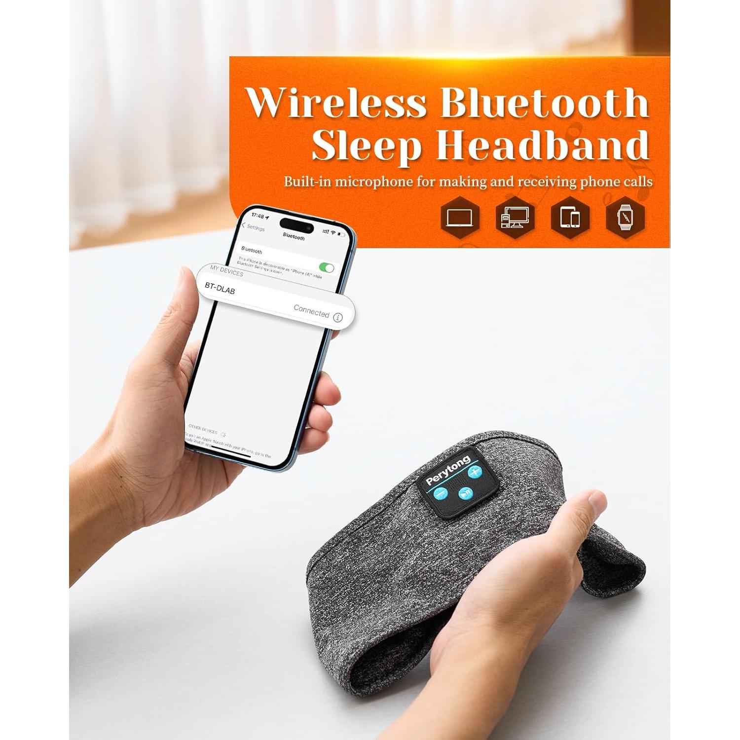 Pack de 2 Auriculares Inalámbricos para Dormir Perytong HD