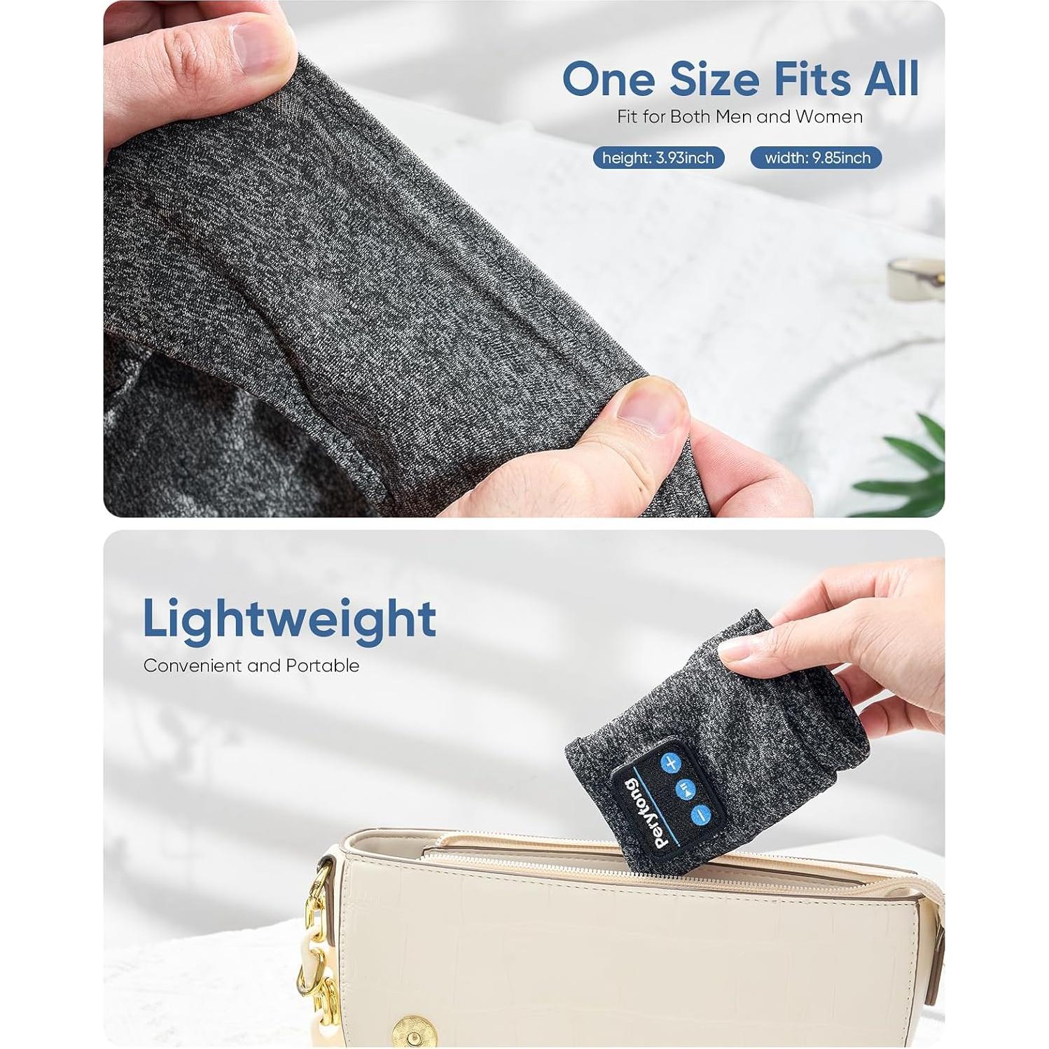 Auriculares Bluetooth para Dormir Perytong - Banda Ajustable con Micrófono