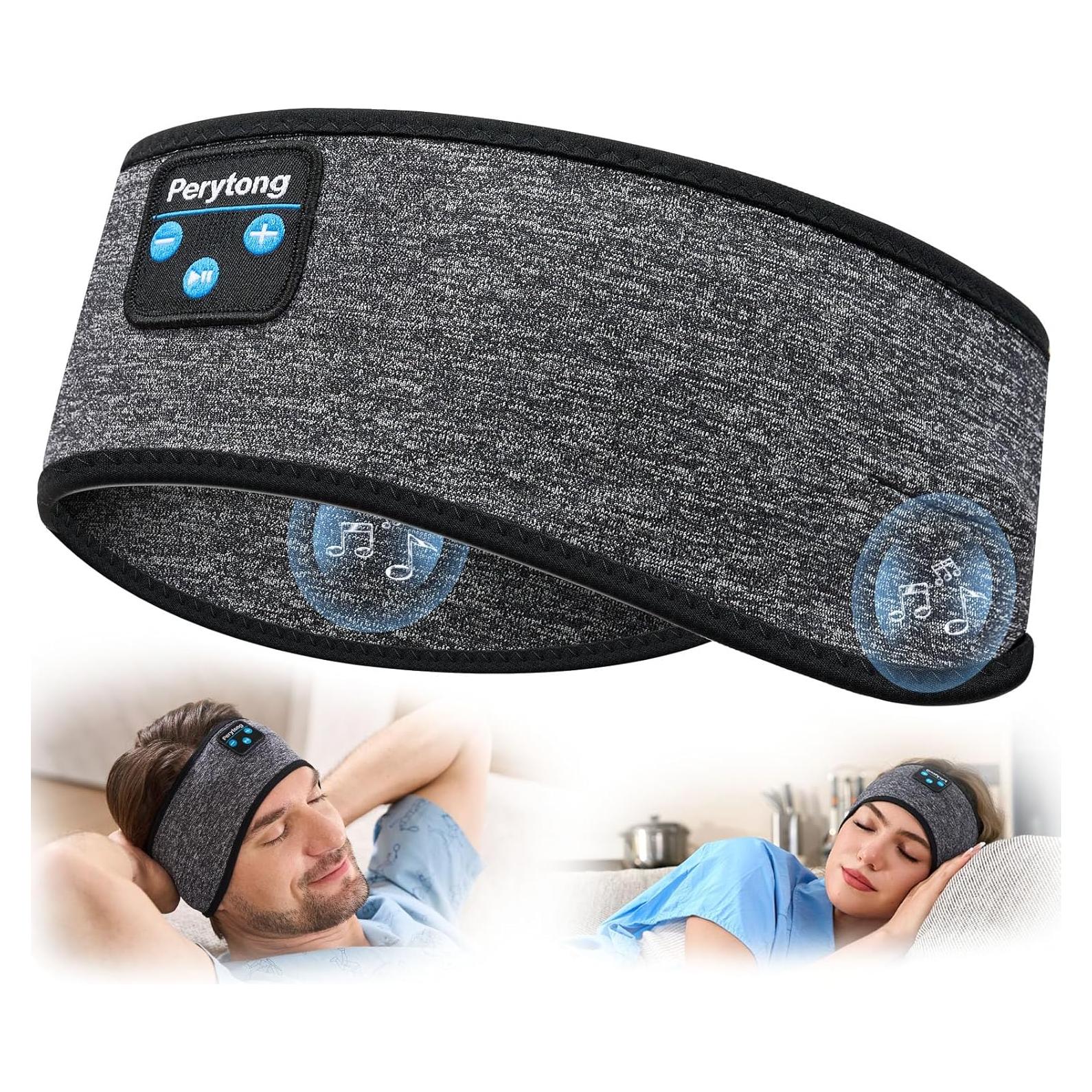 Auriculares para dormir Bluetooth 5.4 Perytong con banda gris