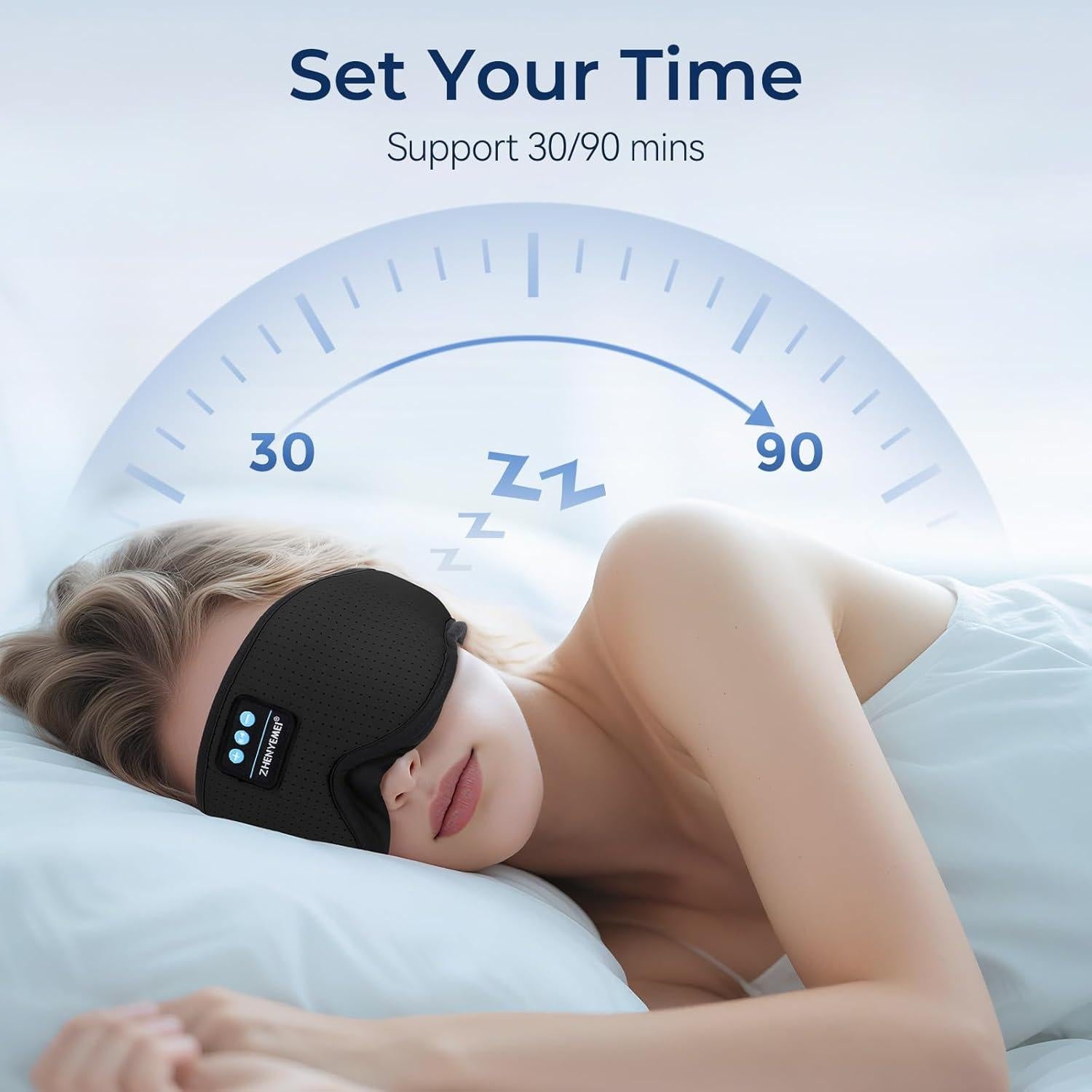 Máscara de Sueño 3D Bluetooth ZHENYEMEI con Auriculares Inalámbricos
