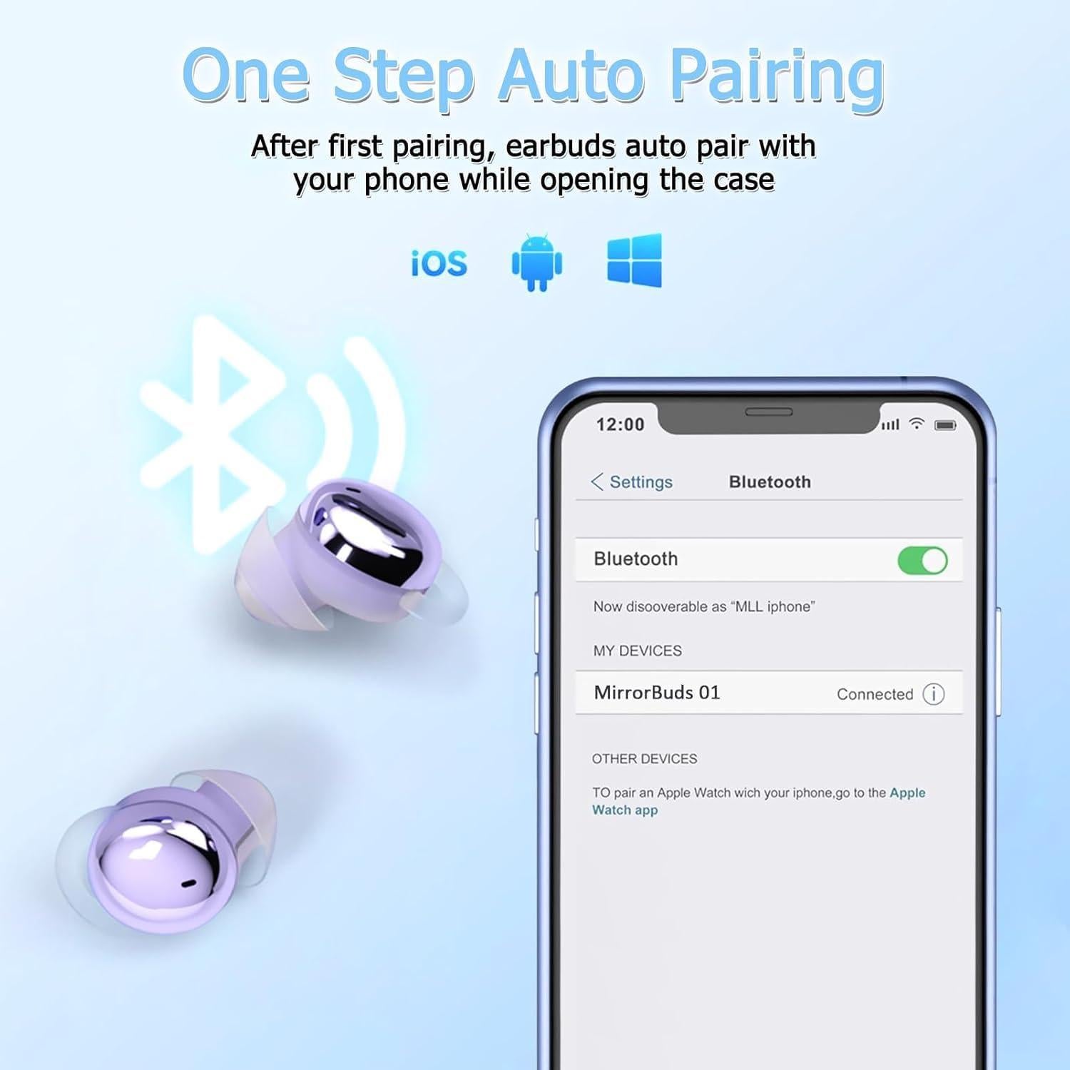 Auriculares Inalámbricos para Dormir Rehoria MirrorBuds 01 - Púrpura