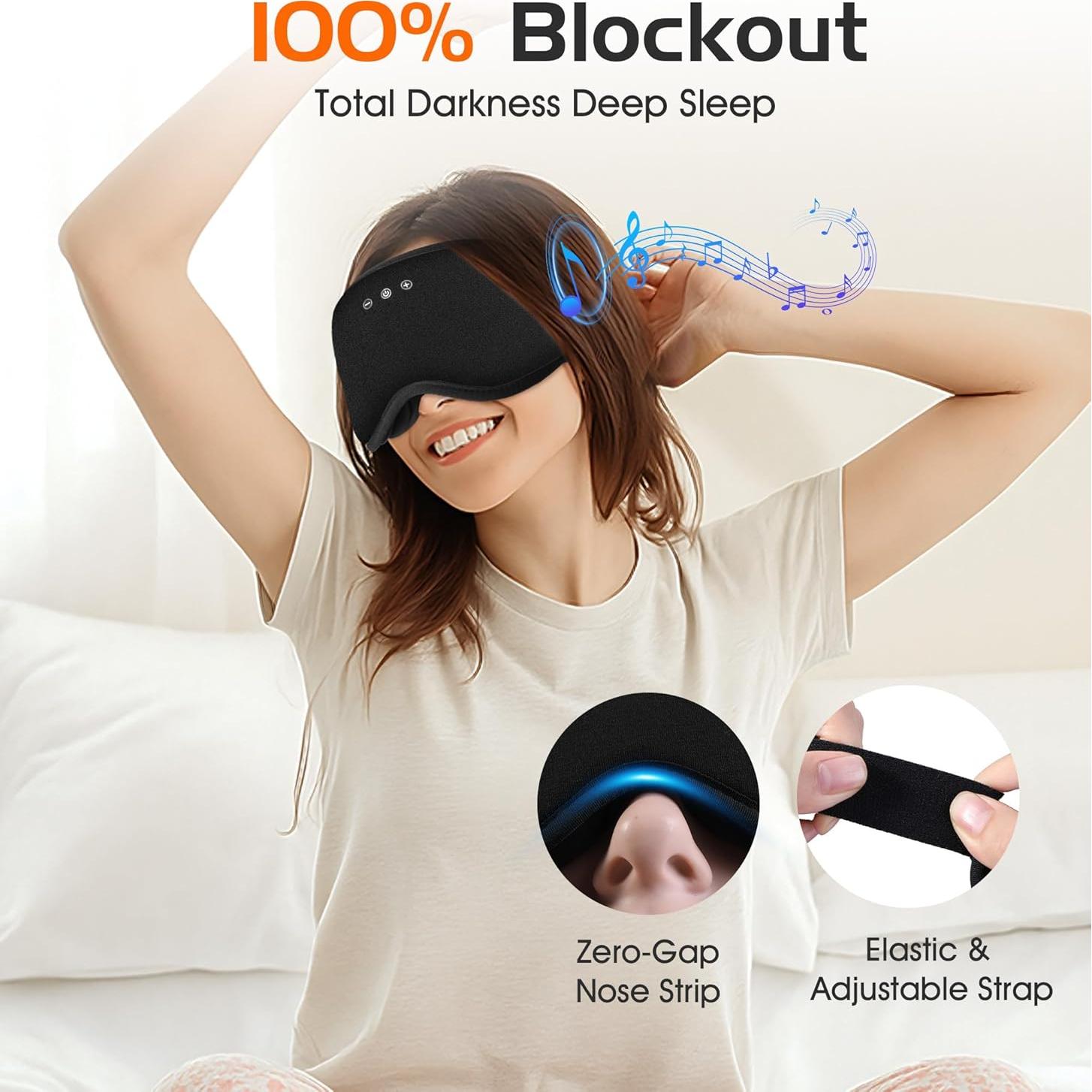 Máscara de Sueño Bluetooth AHUIARGY 3D Contorneada con Auriculares