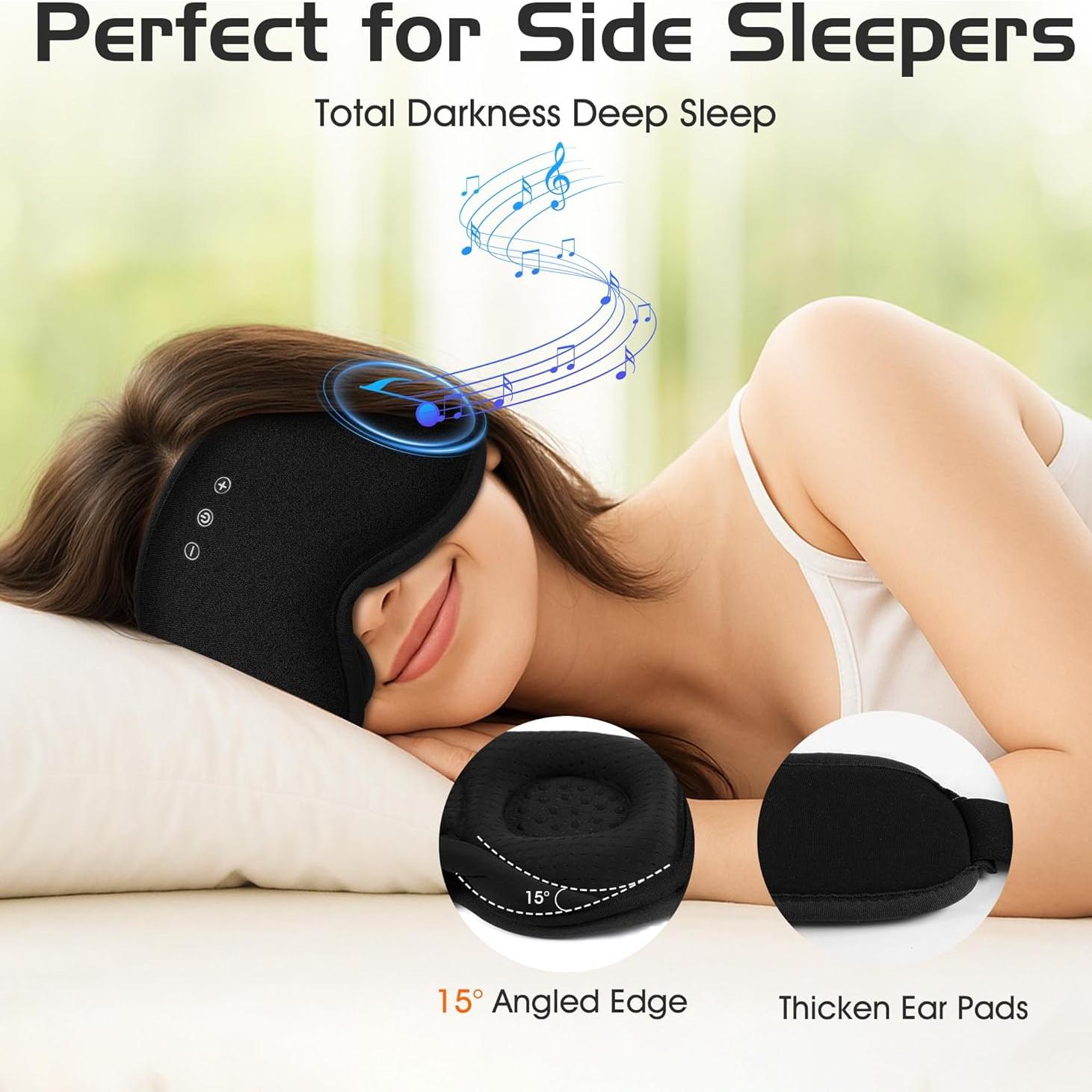 Máscara de Sueño Bluetooth AHUIARGY 3D Contorneada con Auriculares