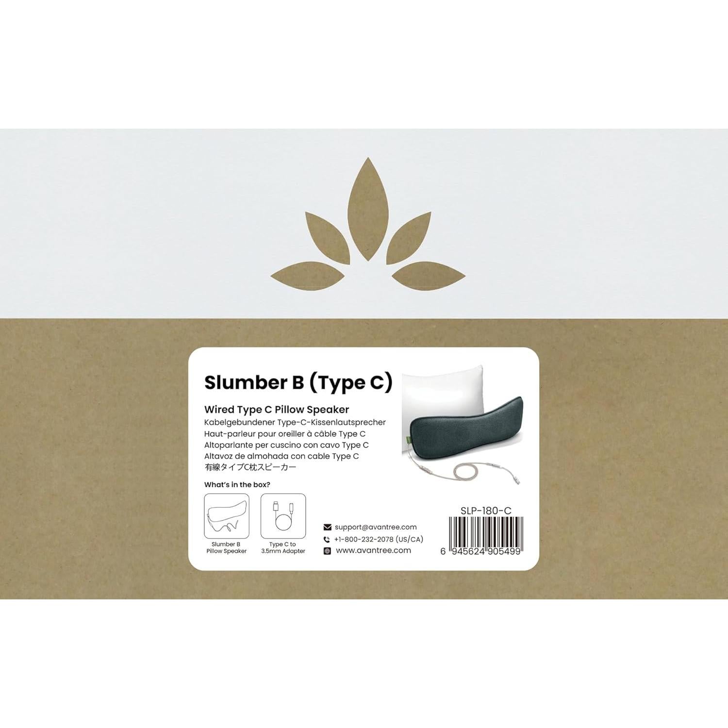 Auriculares de Almohada Avantree Slumber B - USB-C y AUX