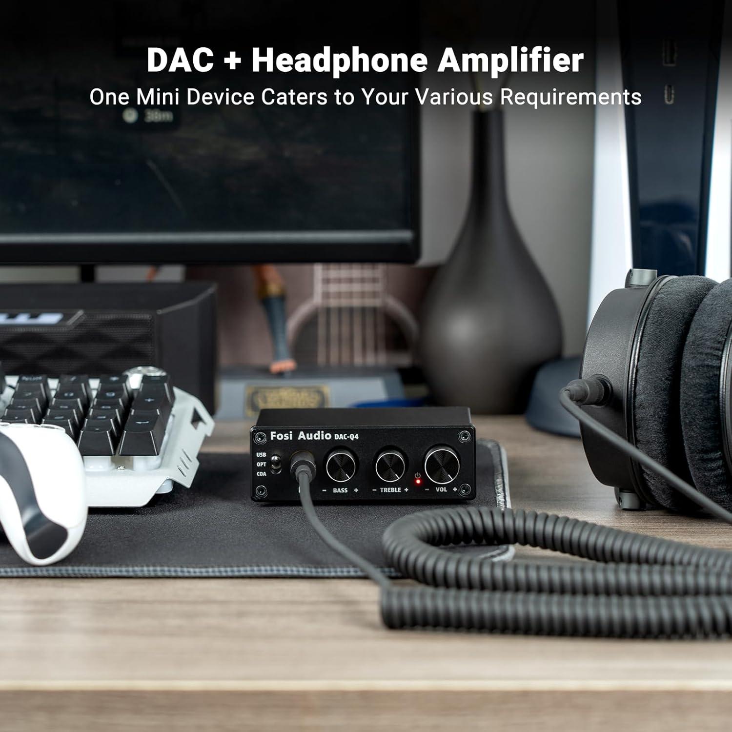 Fosi Audio Q4 DAC Amplificador de Auriculares 24bit/192kHz