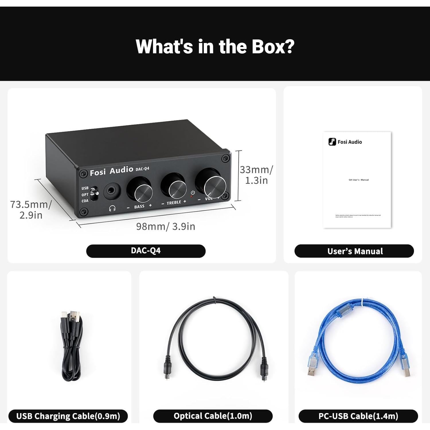 Fosi Audio Q4 DAC Amplificador de Auriculares 24bit/192kHz