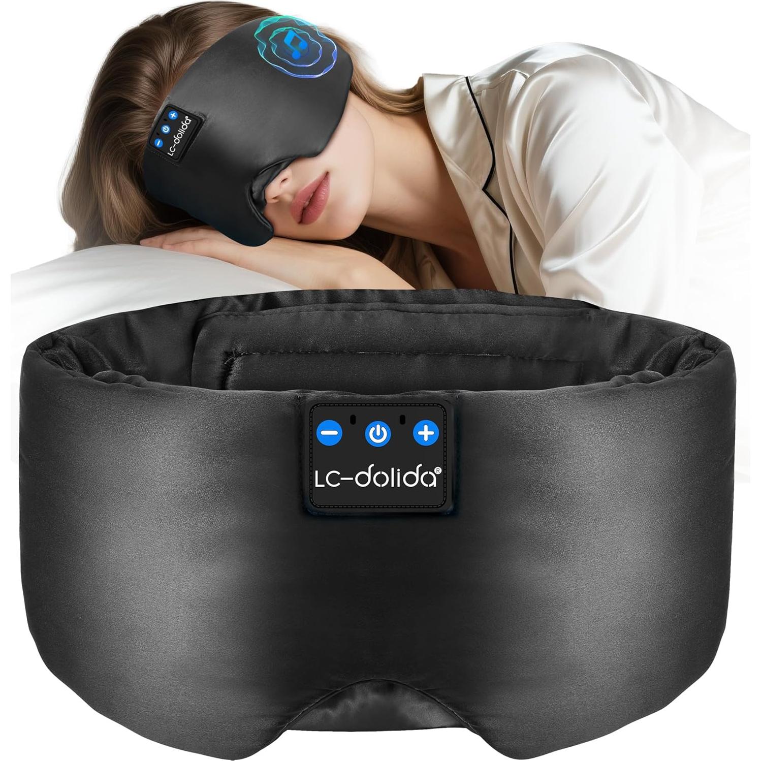 Máscara de Sueño de Seda LC-dolida con Auriculares Bluetooth 5.4