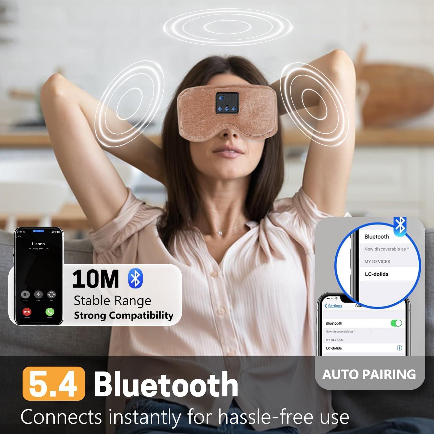 Máscara para dormir Bluetooth GNEGNI 3D con altavoces estéreo