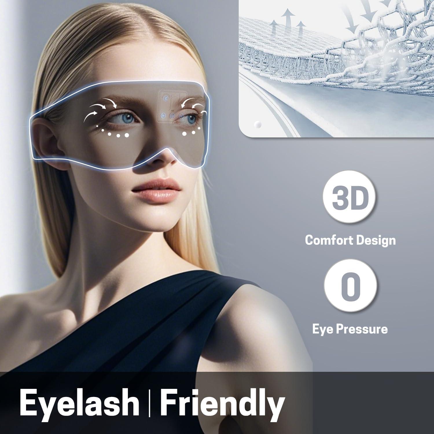 Máscara para dormir Bluetooth GNEGNI 3D con altavoces estéreo