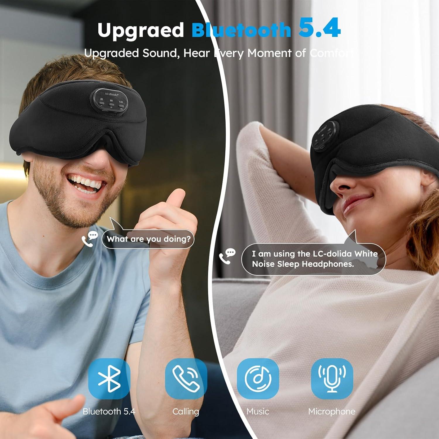 Máscara de Sueño Bluetooth LC-dolida con Ruido Blanco y Seda