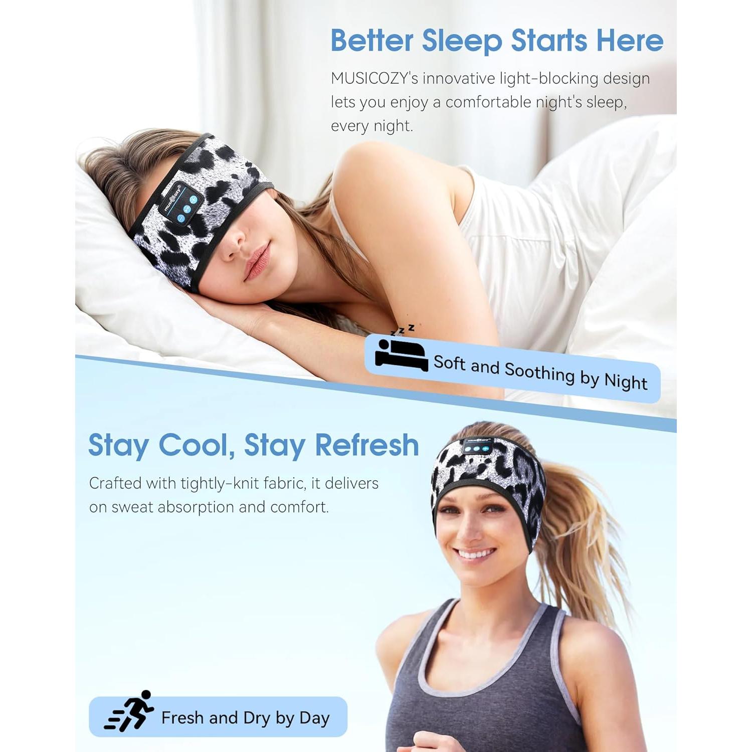 Auriculares para Dormir Bluetooth MUSICOZY Banda Deportiva 14h