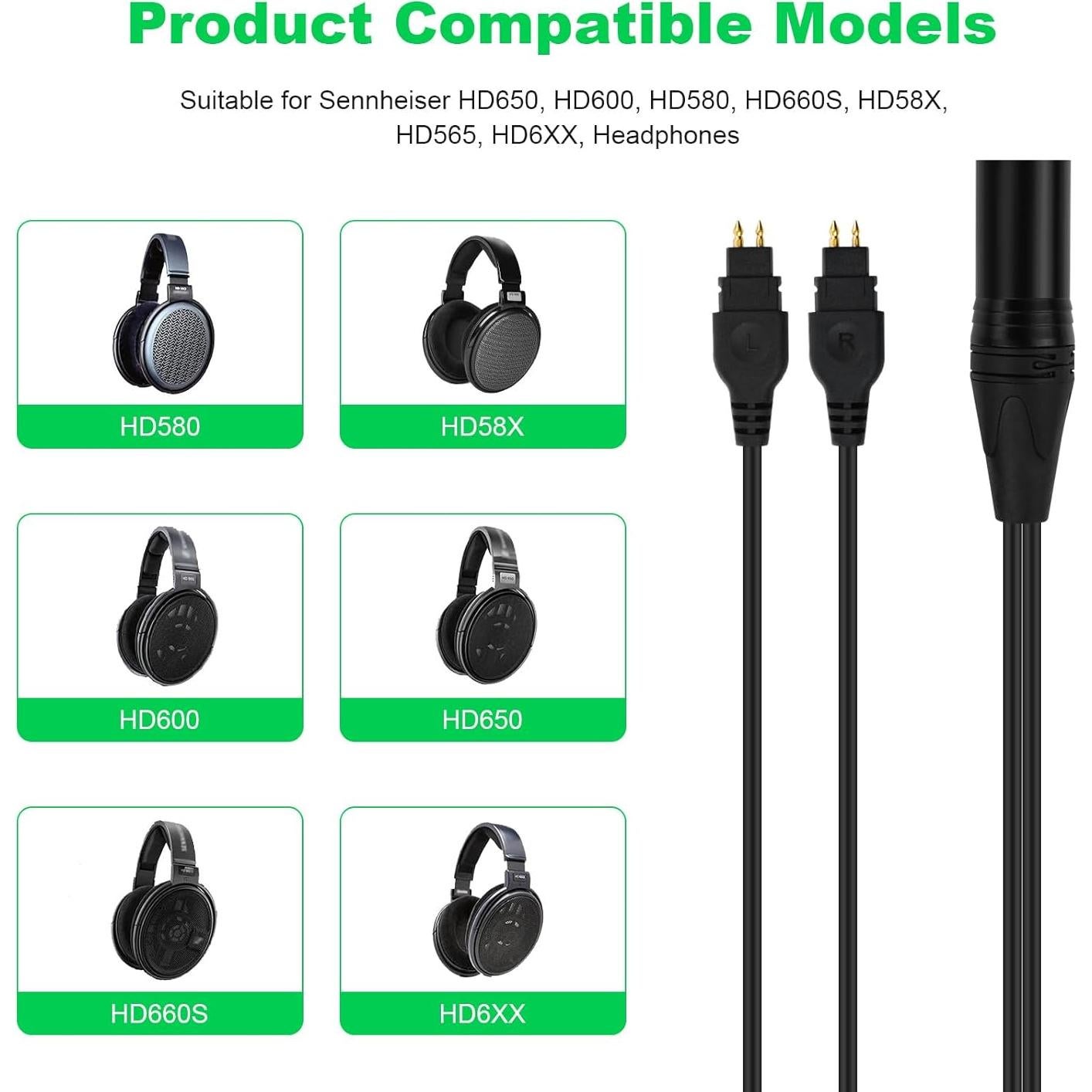 Cable de Reemplazo Balanceado 4 Pines XLR Toxaoii 1.98m HiFi