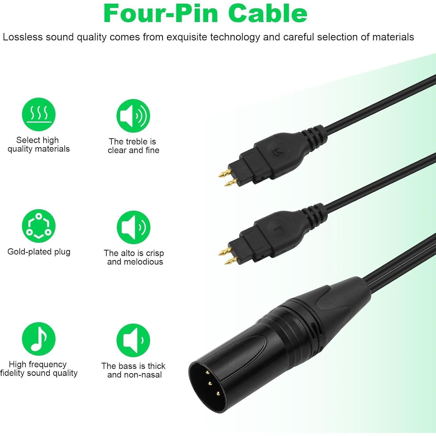 Cable de Reemplazo Balanceado 4 Pines XLR Toxaoii 1.98m HiFi