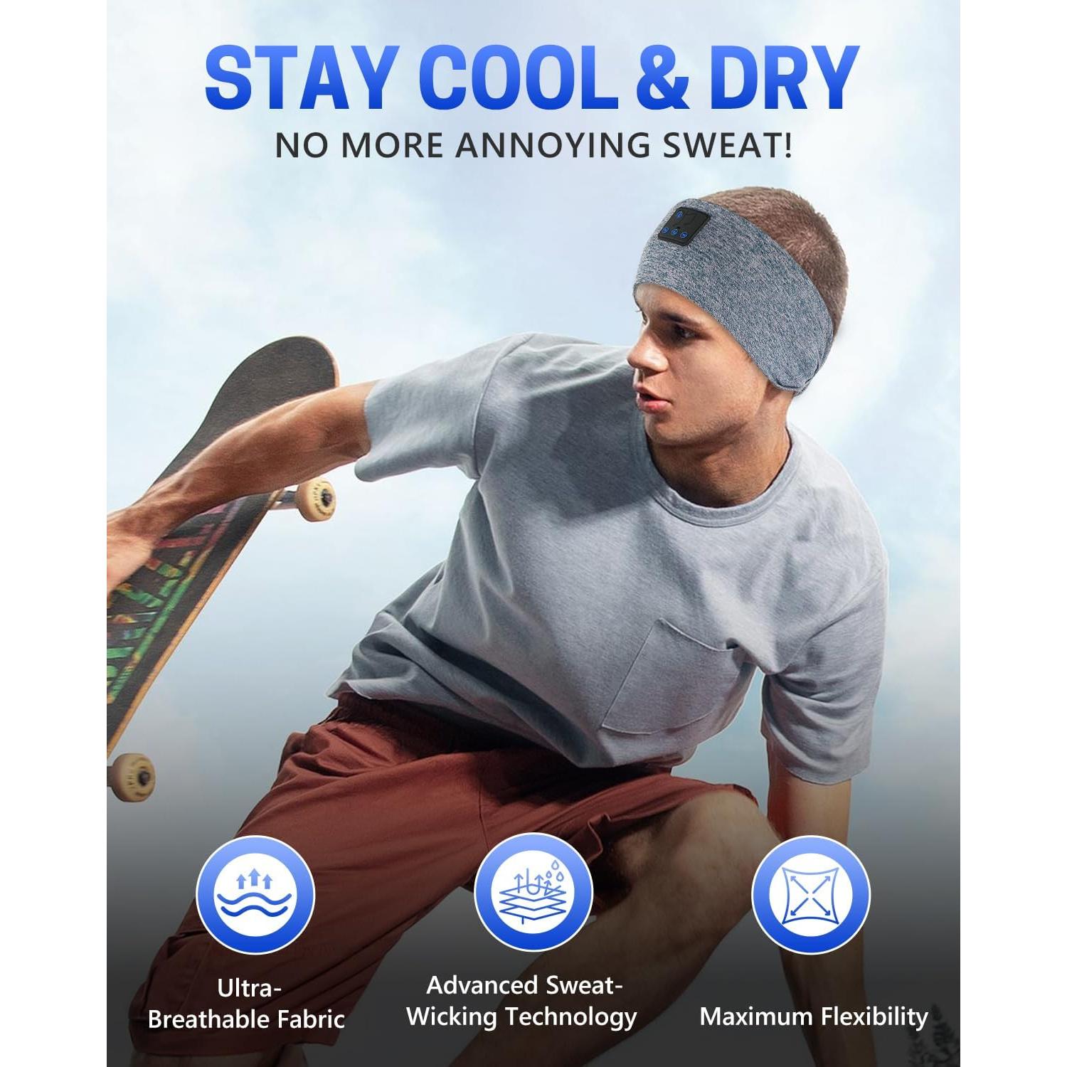 Auriculares para Dormir Bluetooth GNEGNI Diadema Ultra-Fina