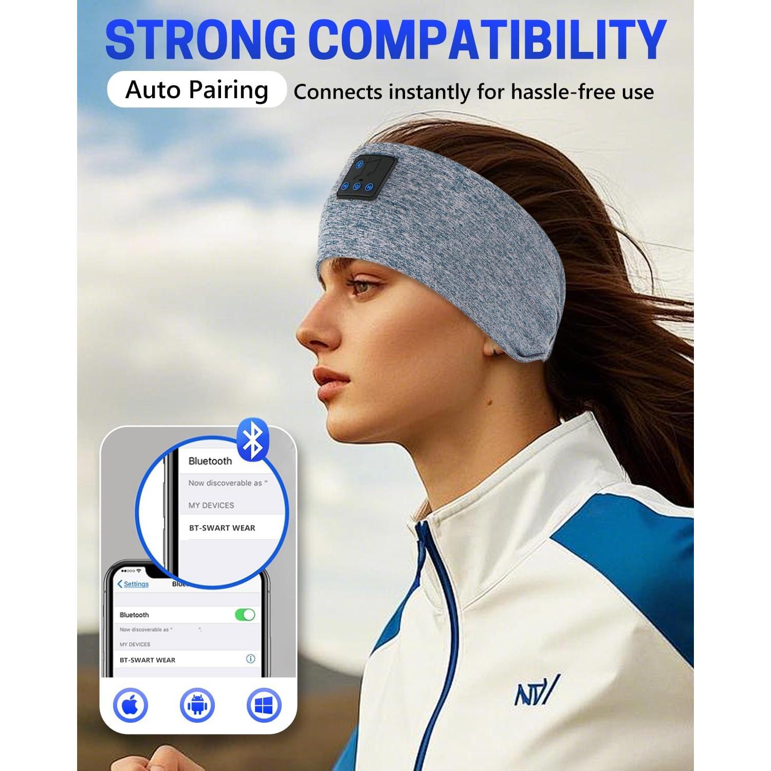 Auriculares para Dormir Bluetooth GNEGNI Diadema Ultra-Fina