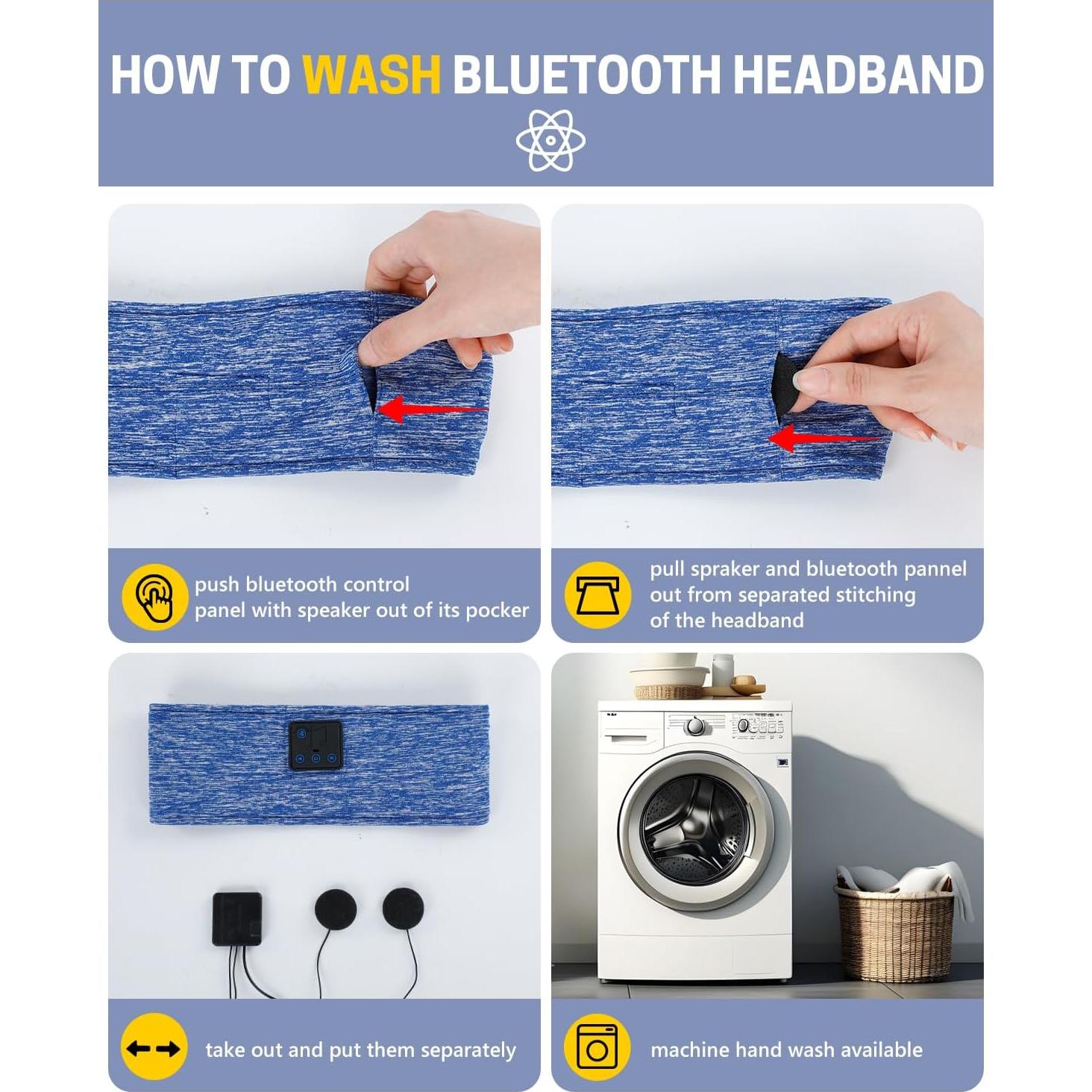 Auriculares para Dormir Bluetooth GNEGNI Diadema Ultra-Fina