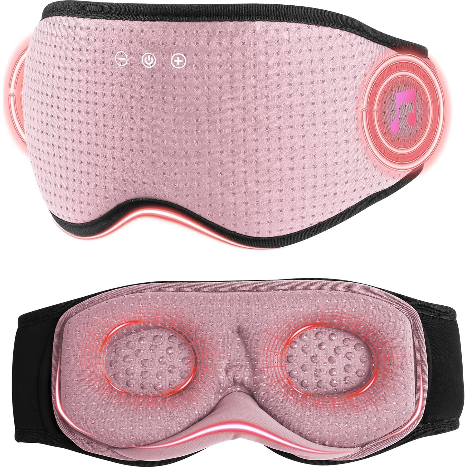 MUSICOZY Auriculares Bluetooth para Dormir con Máscara 3D