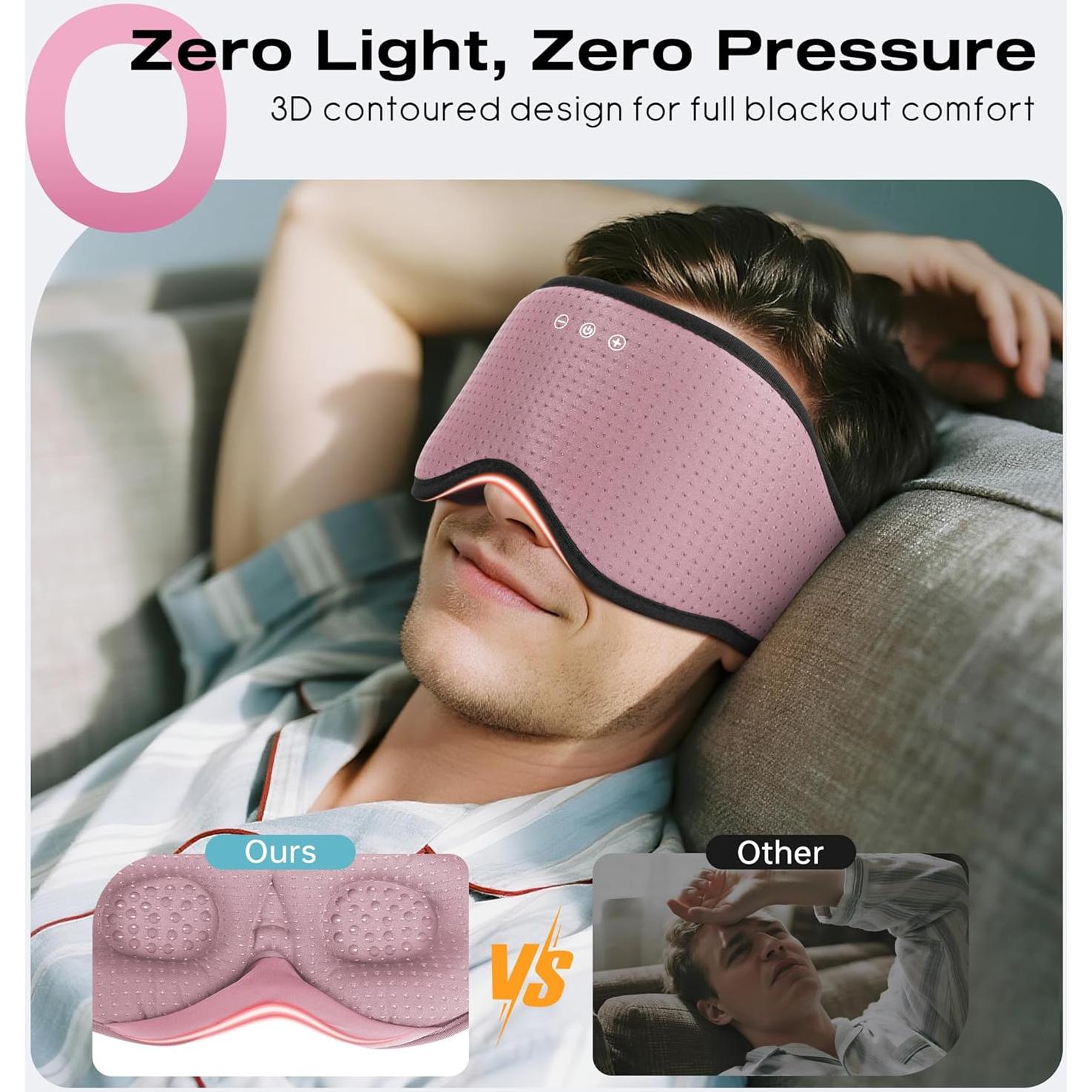 Auriculares Bluetooth para Dormir MUSICOZY con Máscara 3D