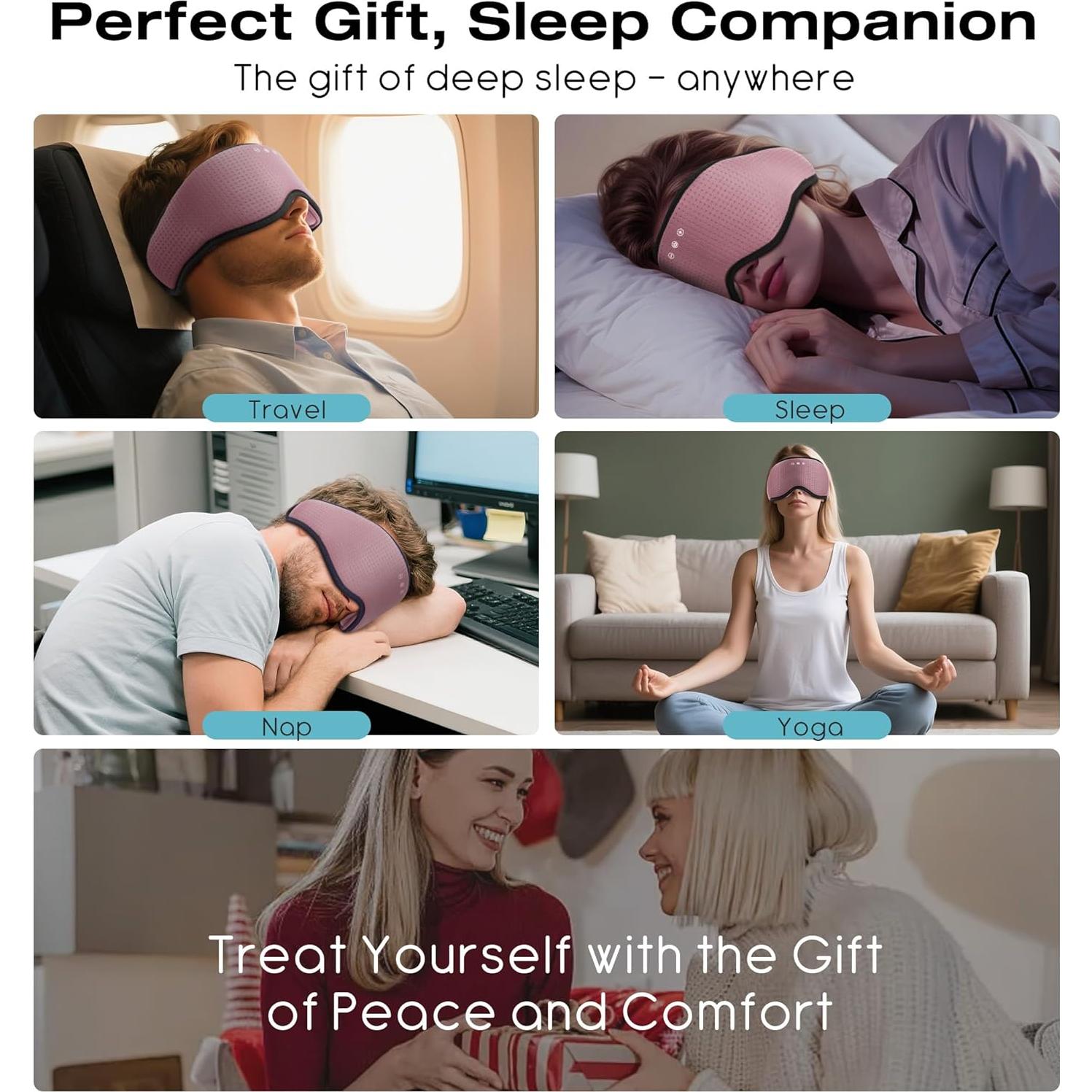 Auriculares Bluetooth para Dormir MUSICOZY con Máscara 3D