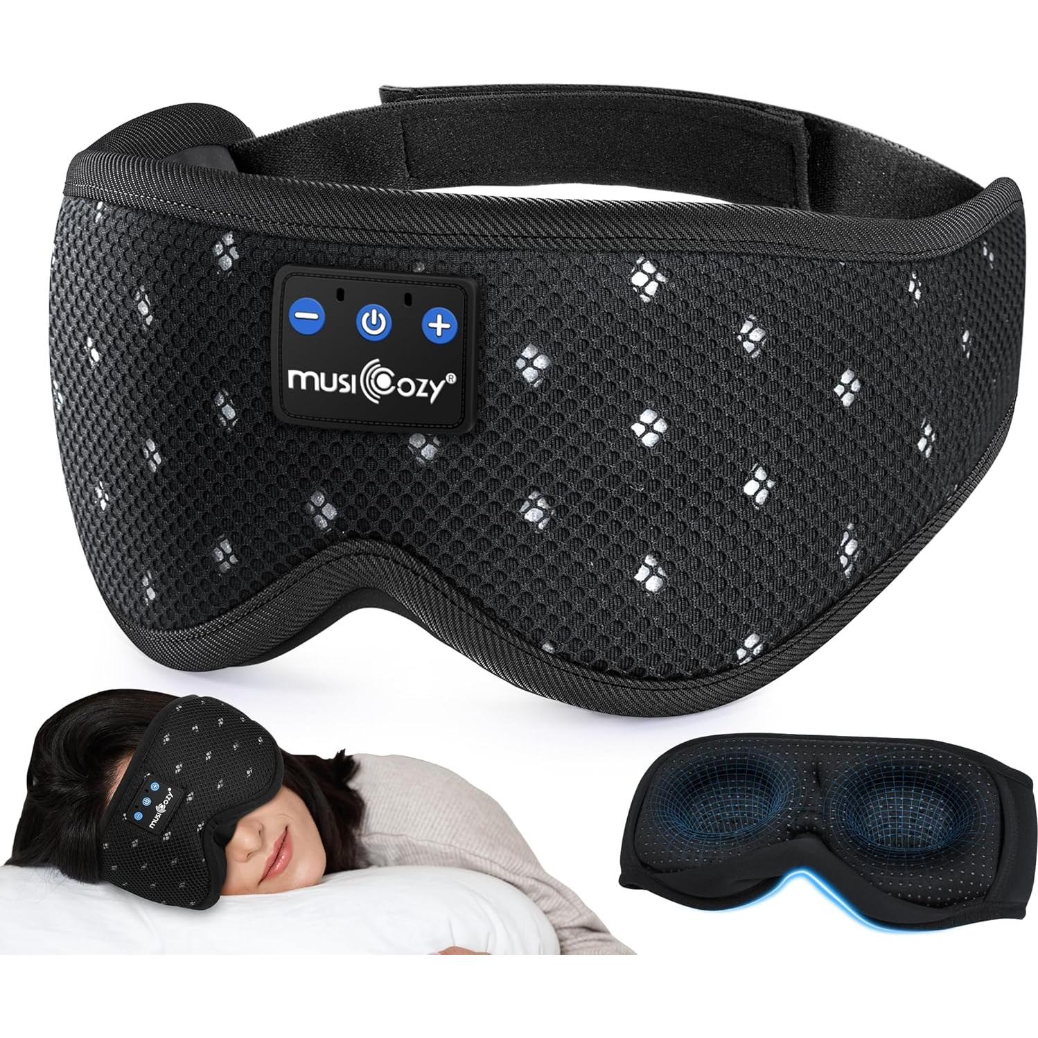 Auriculares Bluetooth MUSICOZY para Dormir con Máscara 3D