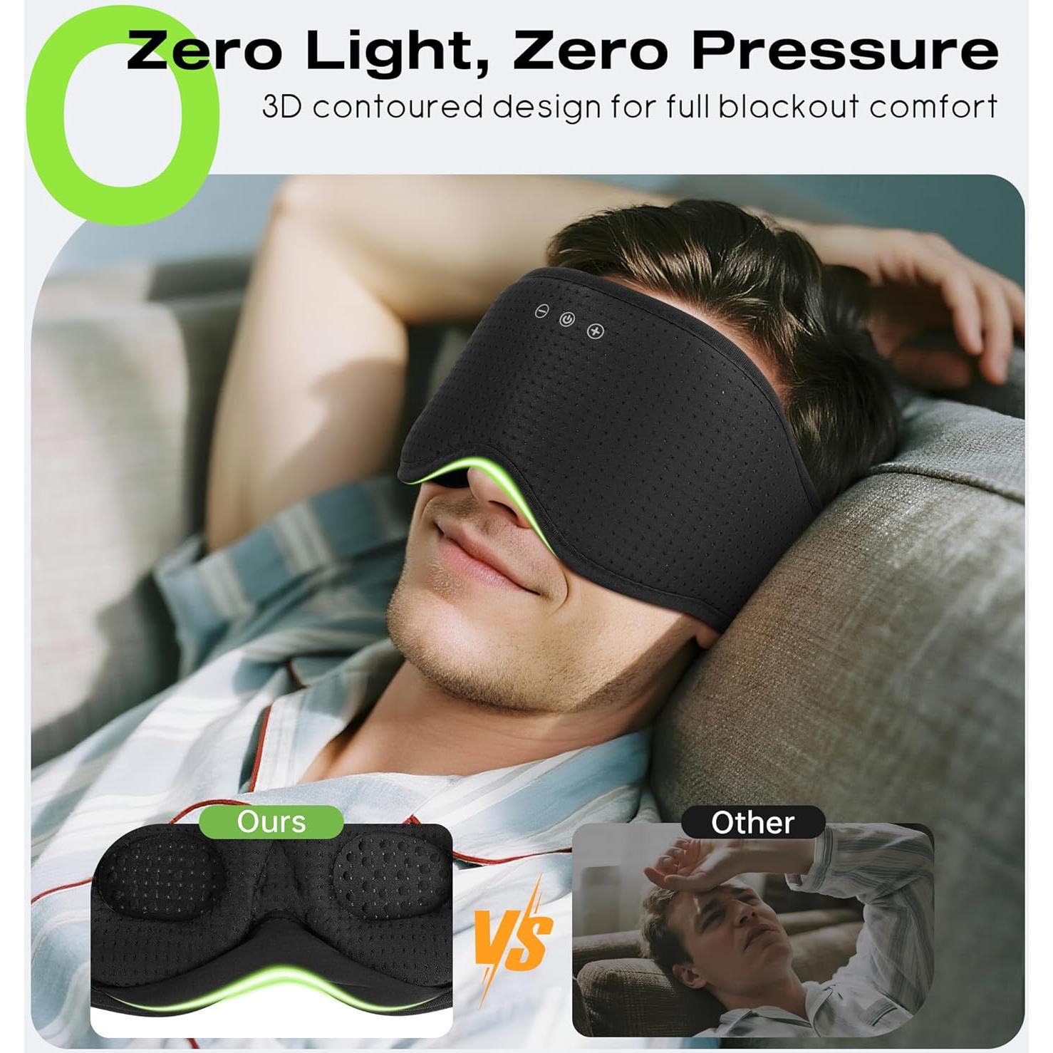 Auriculares para Dormir Bluetooth MUSICOZY con Máscara 3D