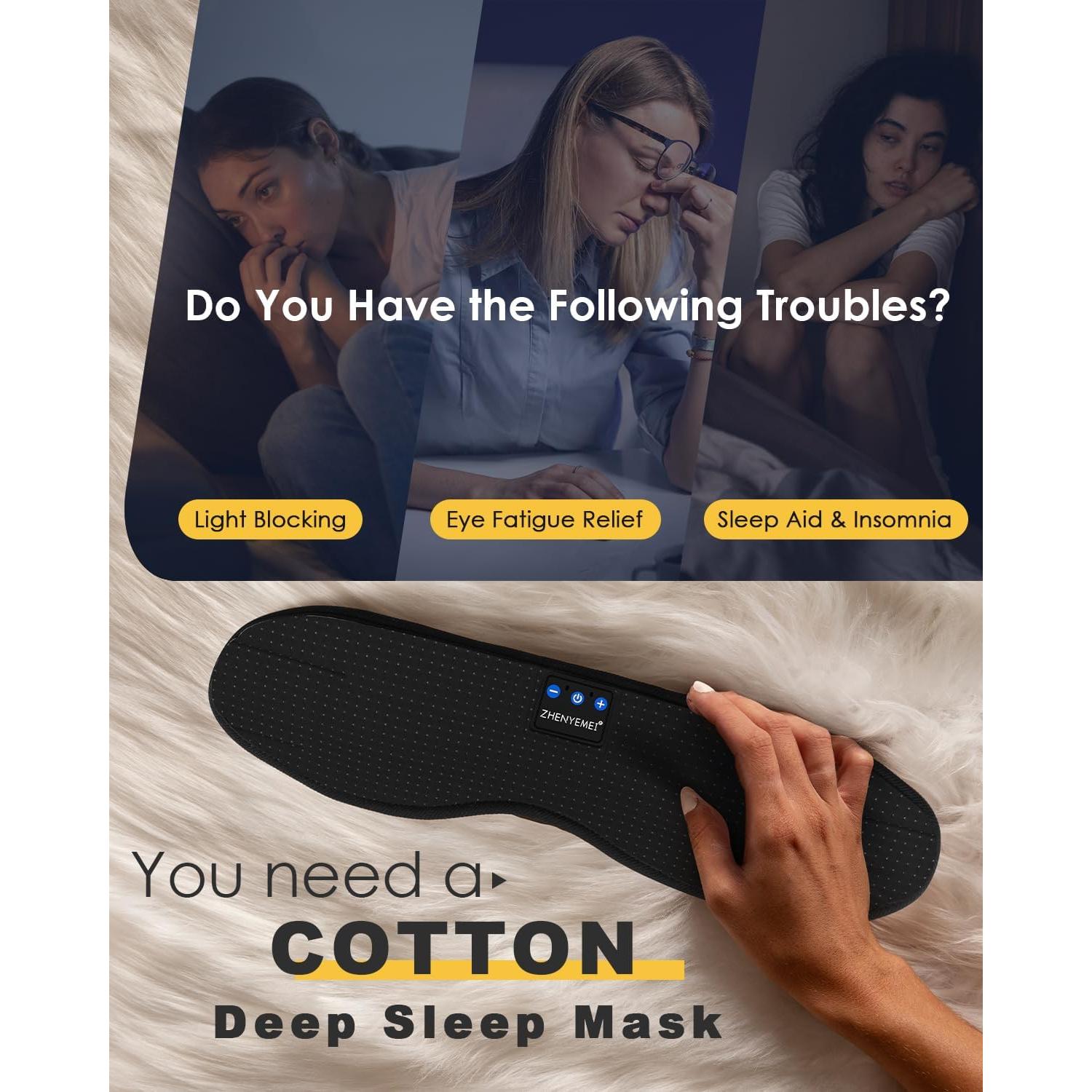 Auriculares Bluetooth para dormir ZHENYEMEI con máscara de ojos