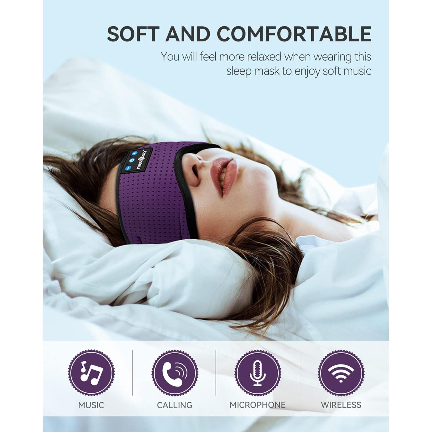 Auriculares para Dormir MUSICOZY Bluetooth 5.2 Banda Ajustable