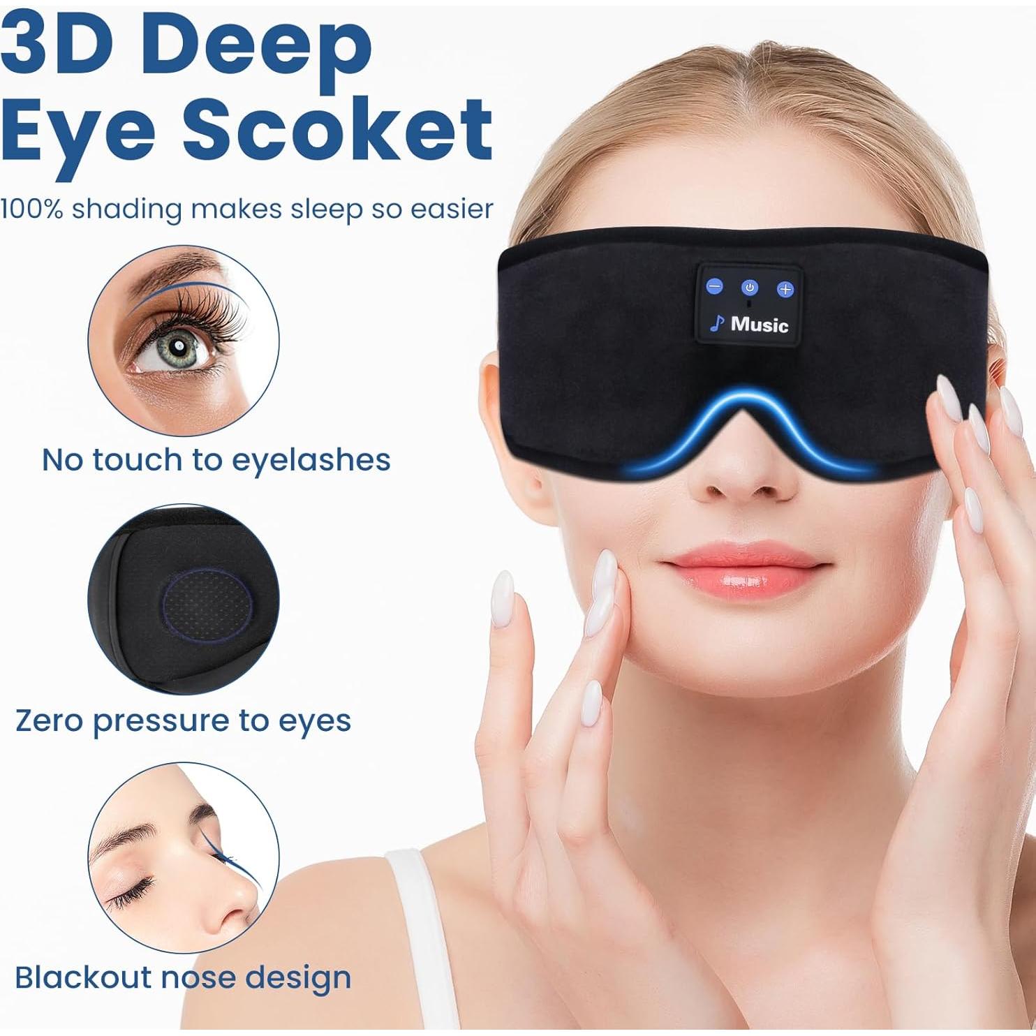 Máscara de Sueño 3D Bluetooth BENANSHU con Auriculares Inalámbricos