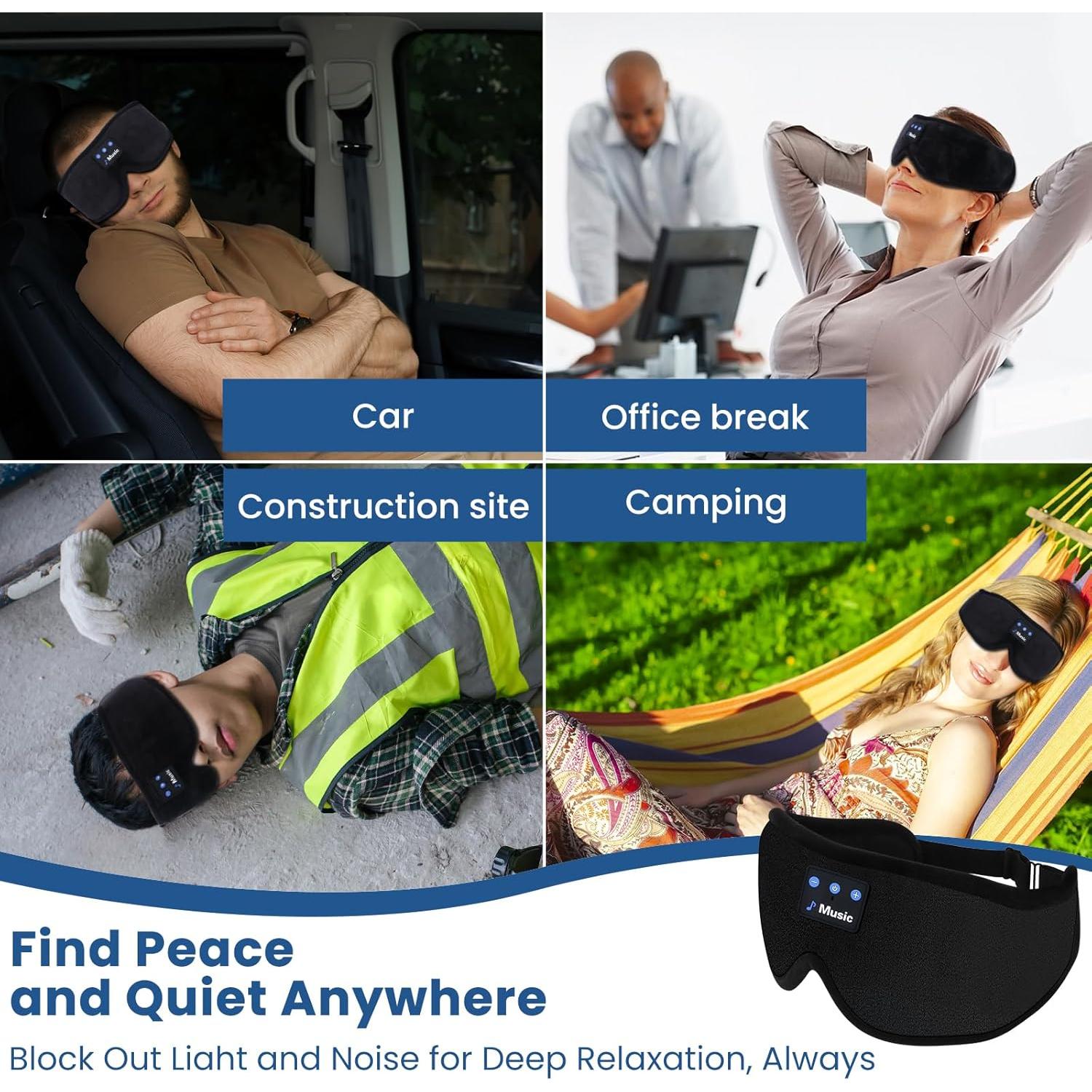 Máscara de Sueño 3D Bluetooth BENANSHU con Auriculares Inalámbricos