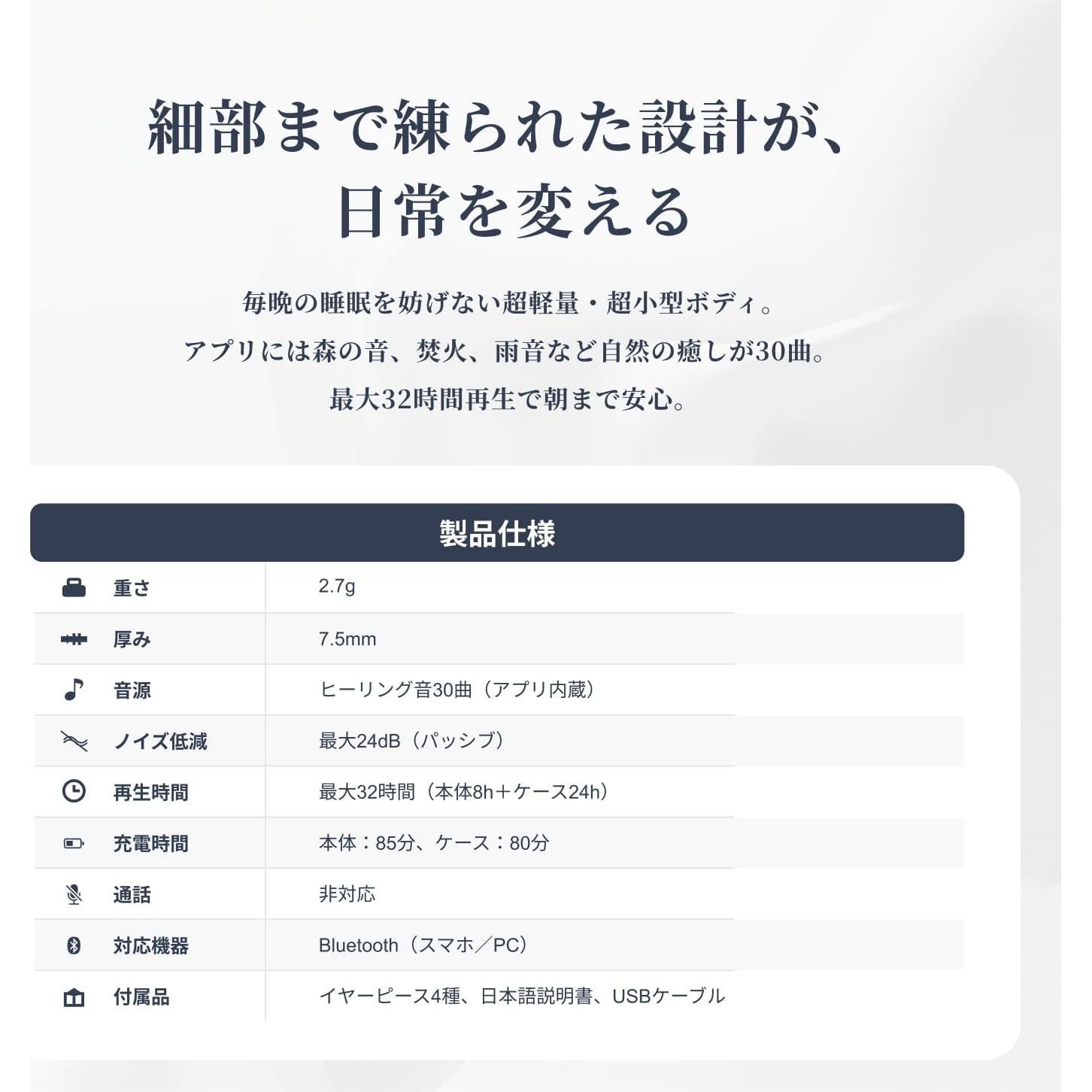 Auriculares Inalámbricos 1MORE Z30 para Dormir, Bluetooth 5.3