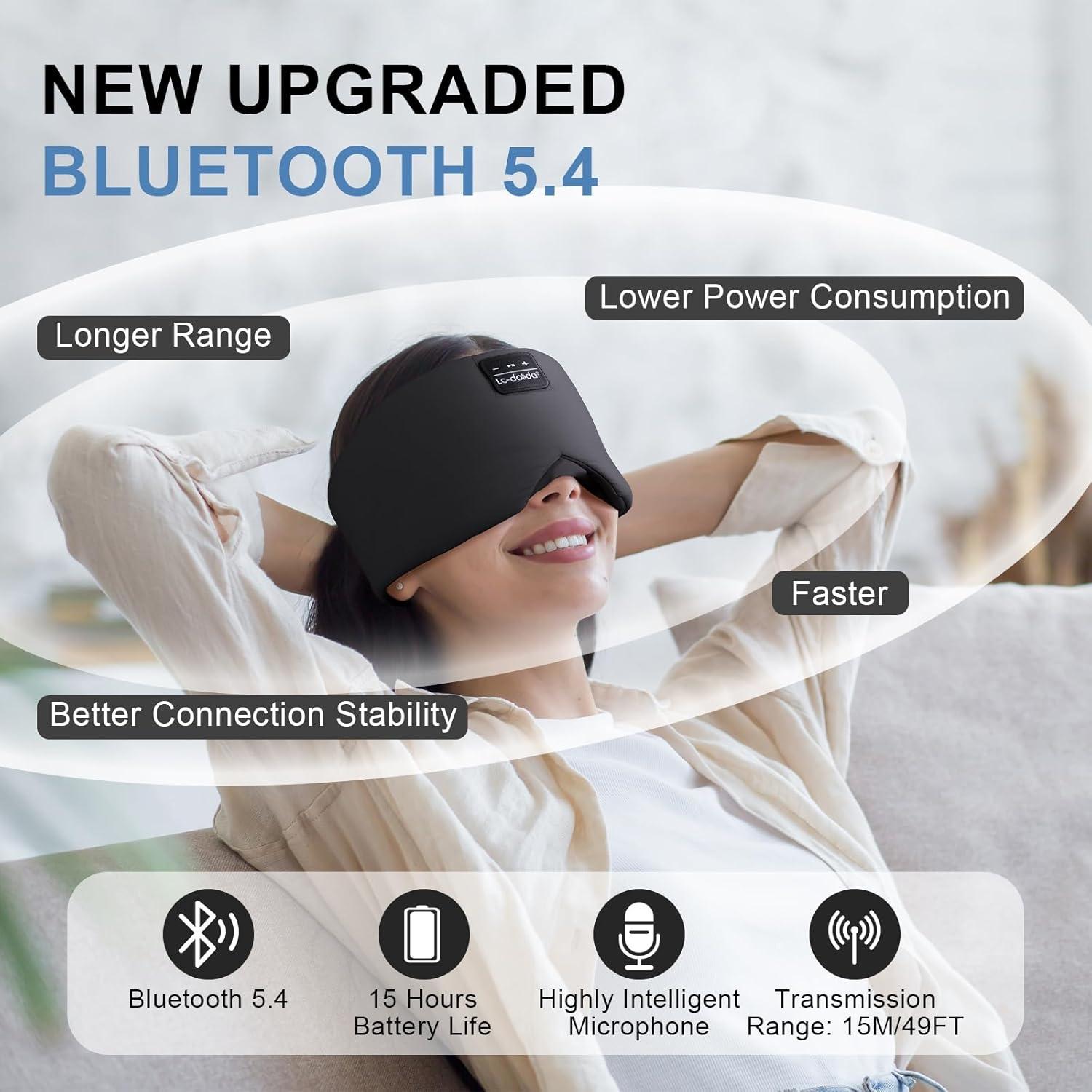 Auriculares para dormir Bluetooth 5.4 LC-dolida con máscara de seda