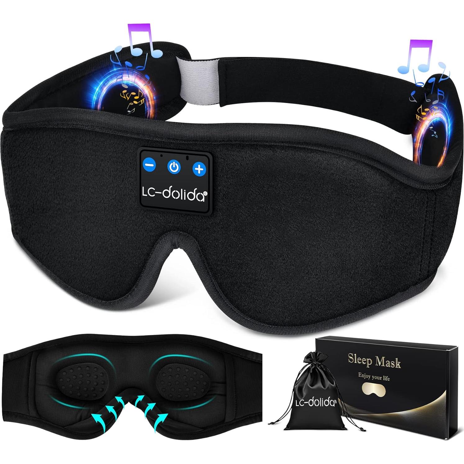 Máscara para dormir con auriculares Bluetooth LC-dolida 3D