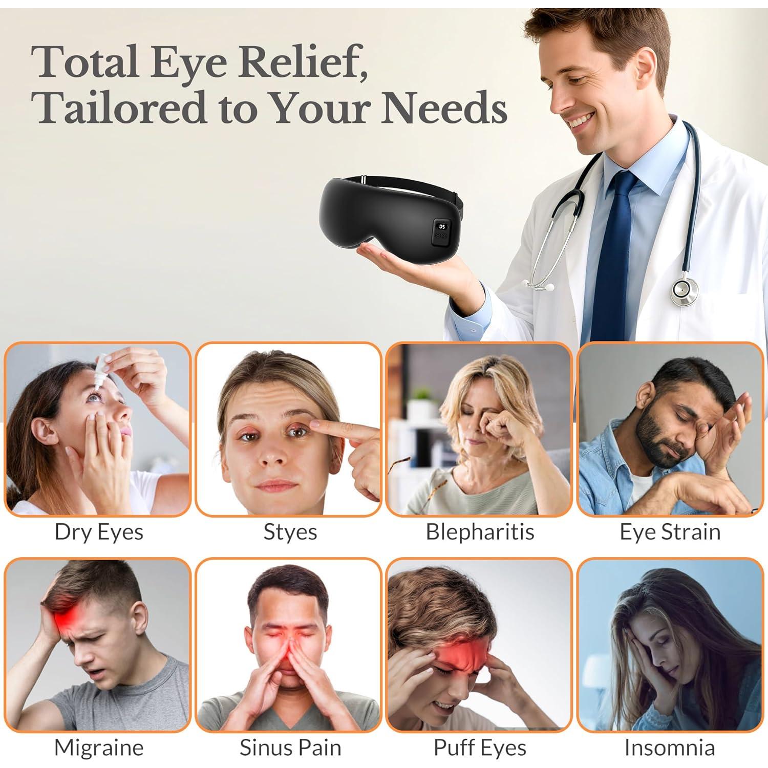 Máscara de Ojos Calentada HOTHUGZ con Gel Enfriado, 5 Temperaturas