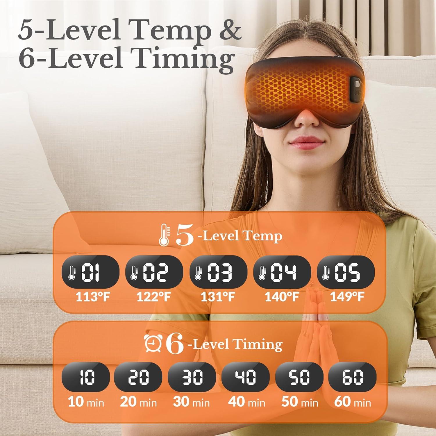 Máscara de Ojos Calentada HOTHUGZ con Gel Enfriado, 5 Temperaturas