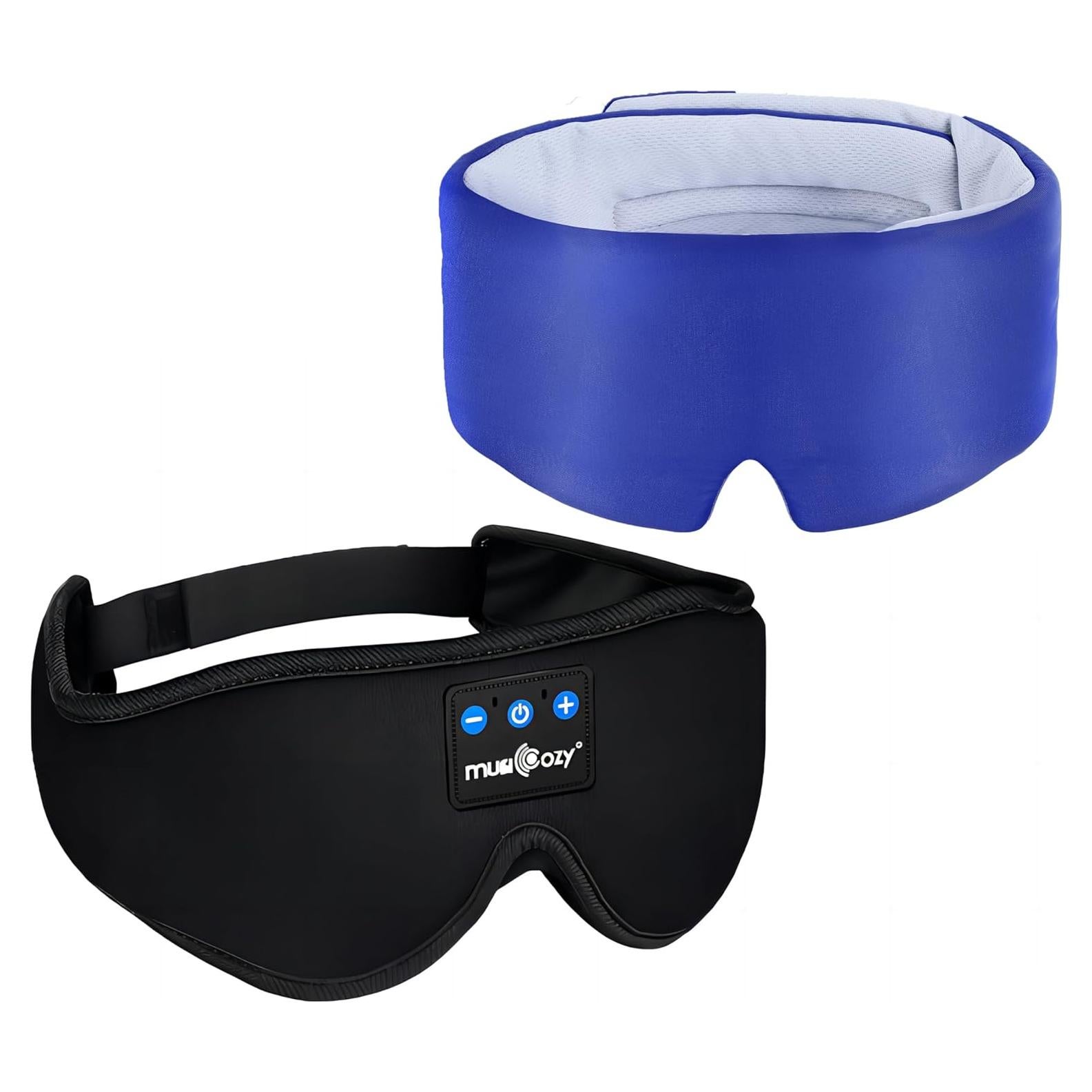 MUSICOZY Máscara de Sueño de Seda Fría con Auriculares Bluetooth