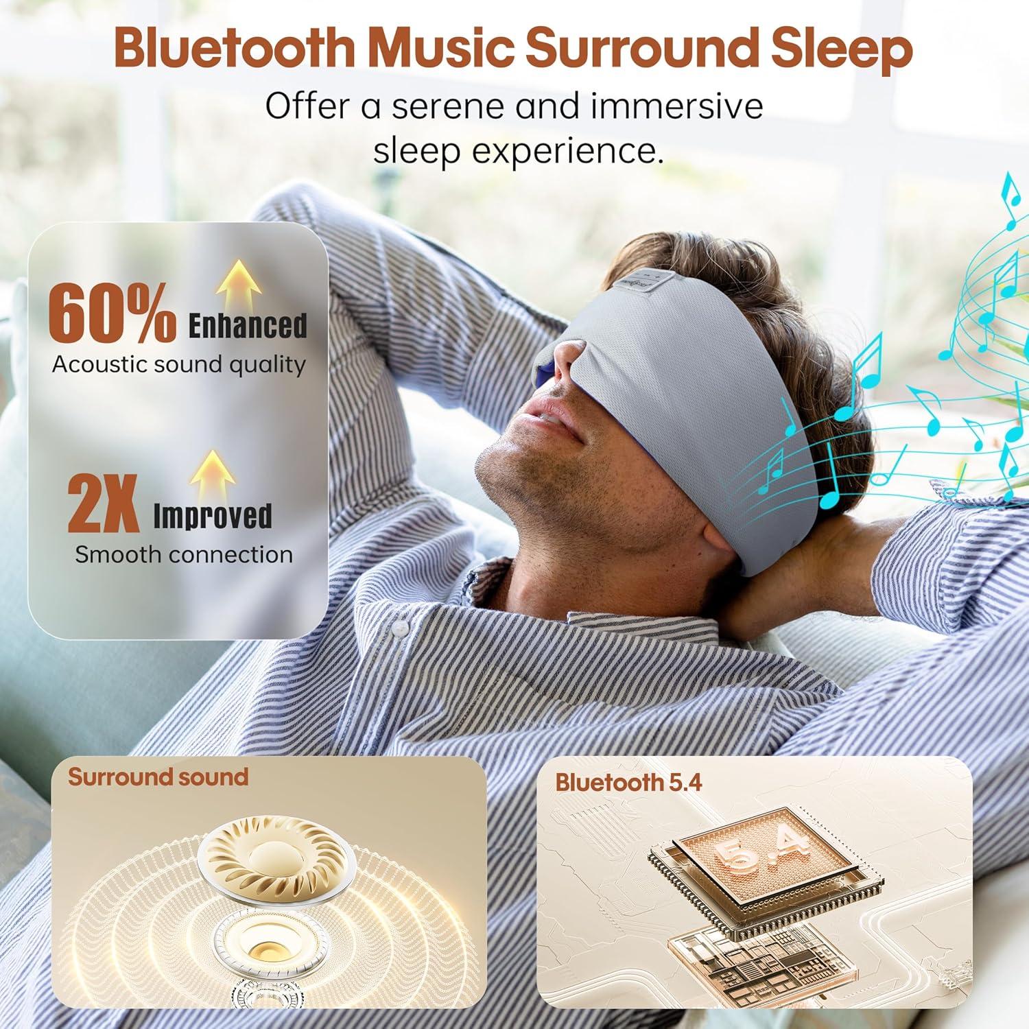 MÁSCARA DE SUEÑO MUSICOZY CON AURICULARES BLUETOOTH 5.4