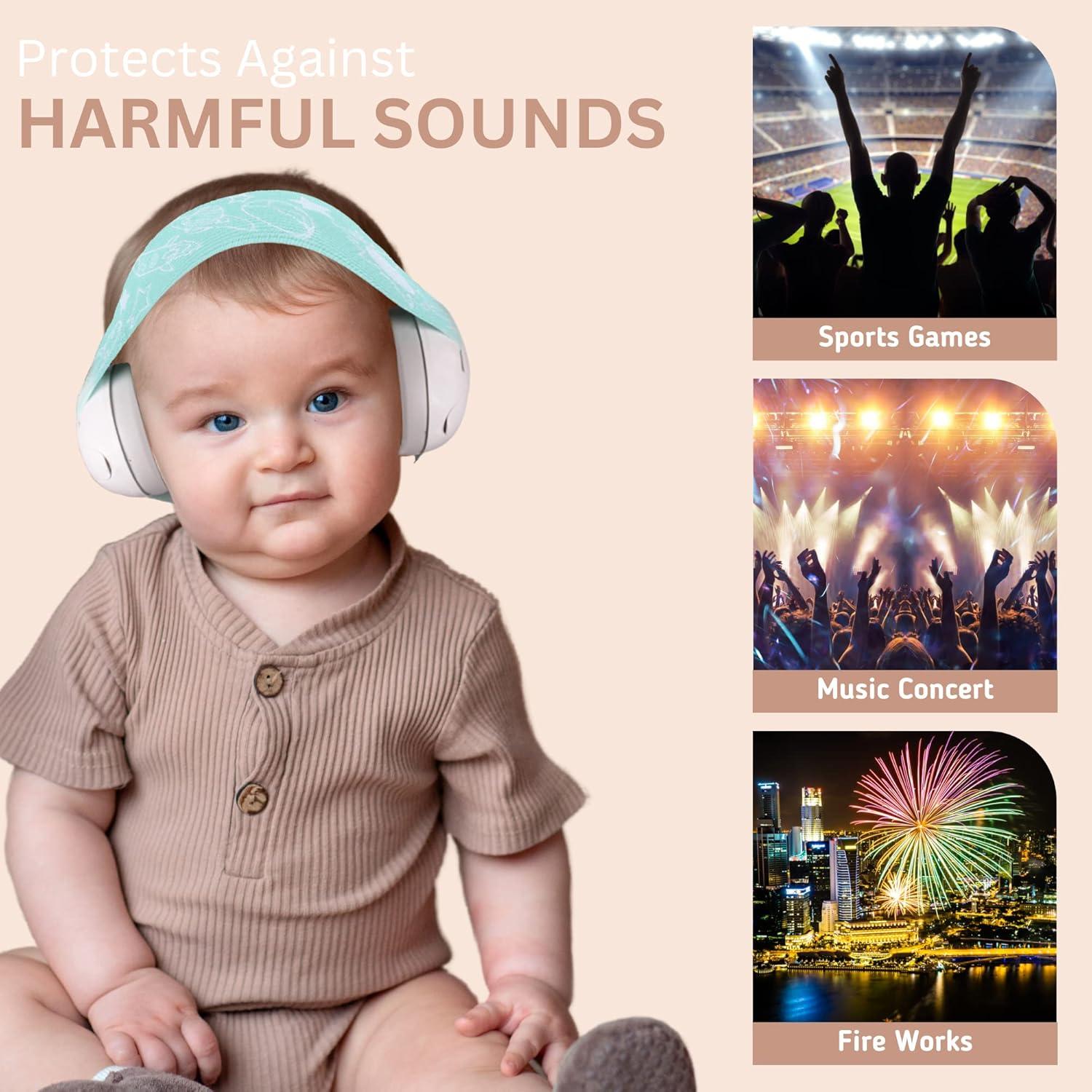 Auriculares para Bebés Aislantes con Cancelación de Ruido Verde