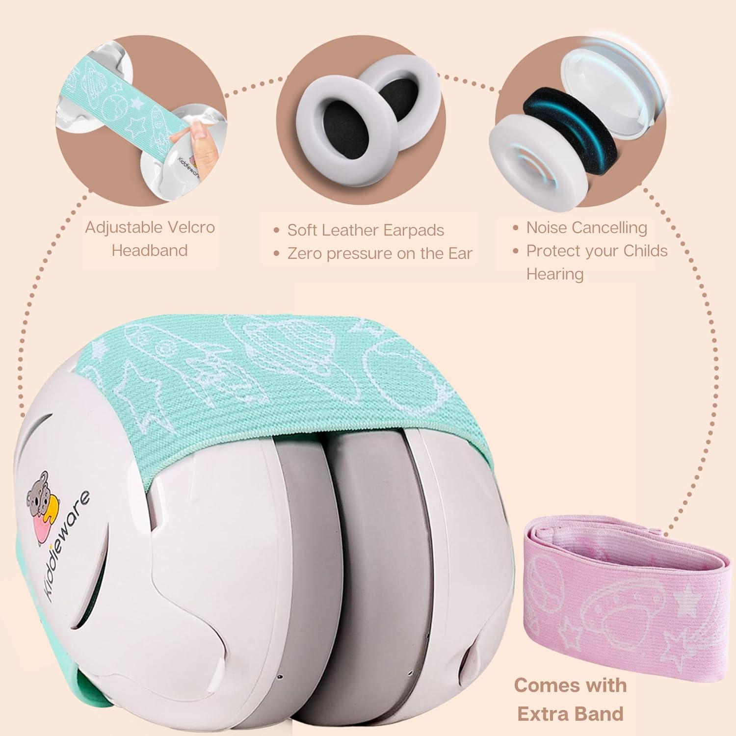 Auriculares para Bebés Aislantes con Cancelación de Ruido Verde
