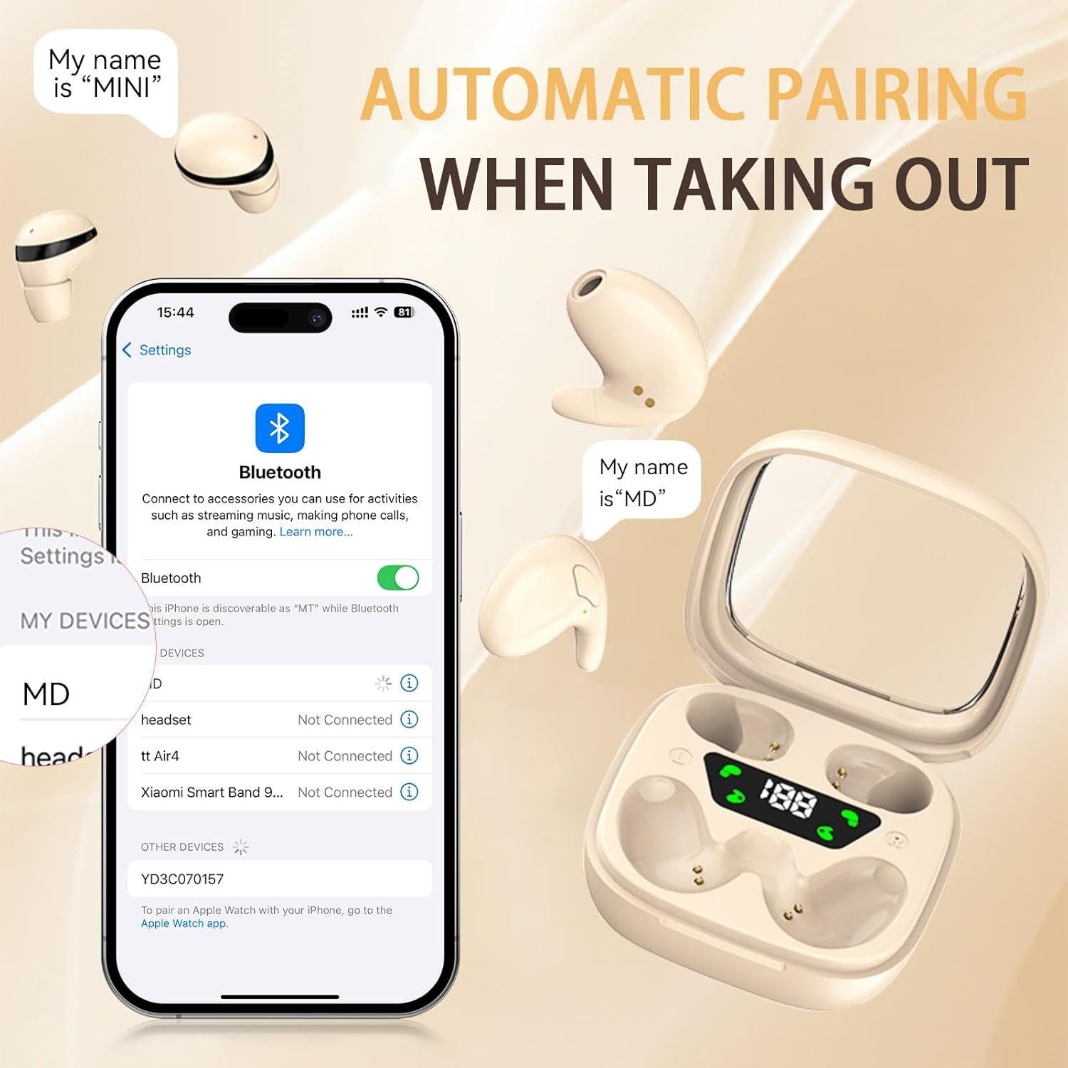 Auriculares Inalámbricos Bluetooth Mini Jiaxing MD38 IPX5