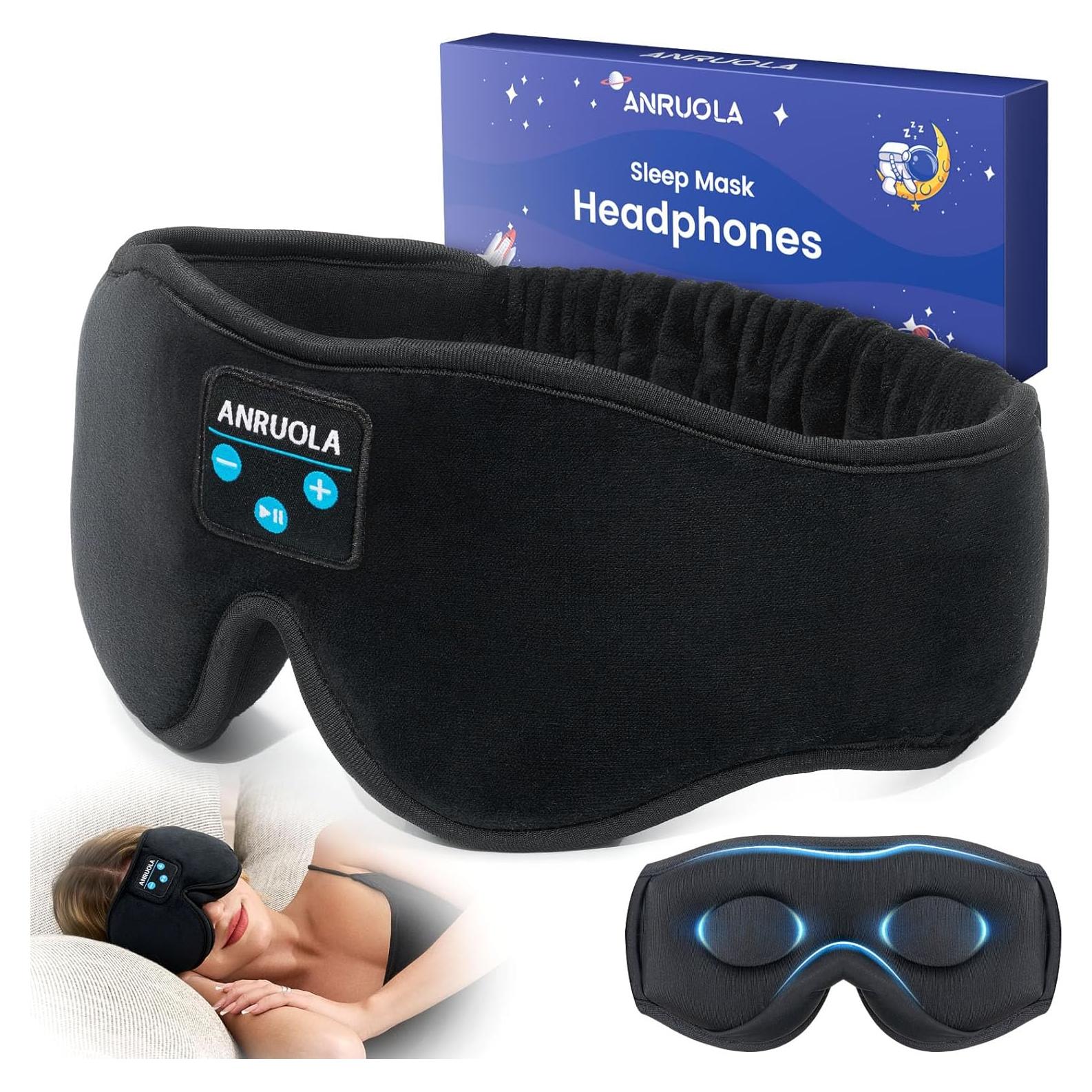 Máscara de Sueño 3D ANRUOLA con Auriculares Bluetooth 5.4