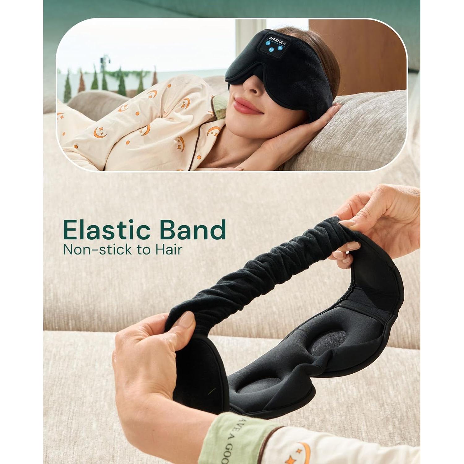 Máscara de Sueño 3D ANRUOLA con Auriculares Bluetooth 5.4