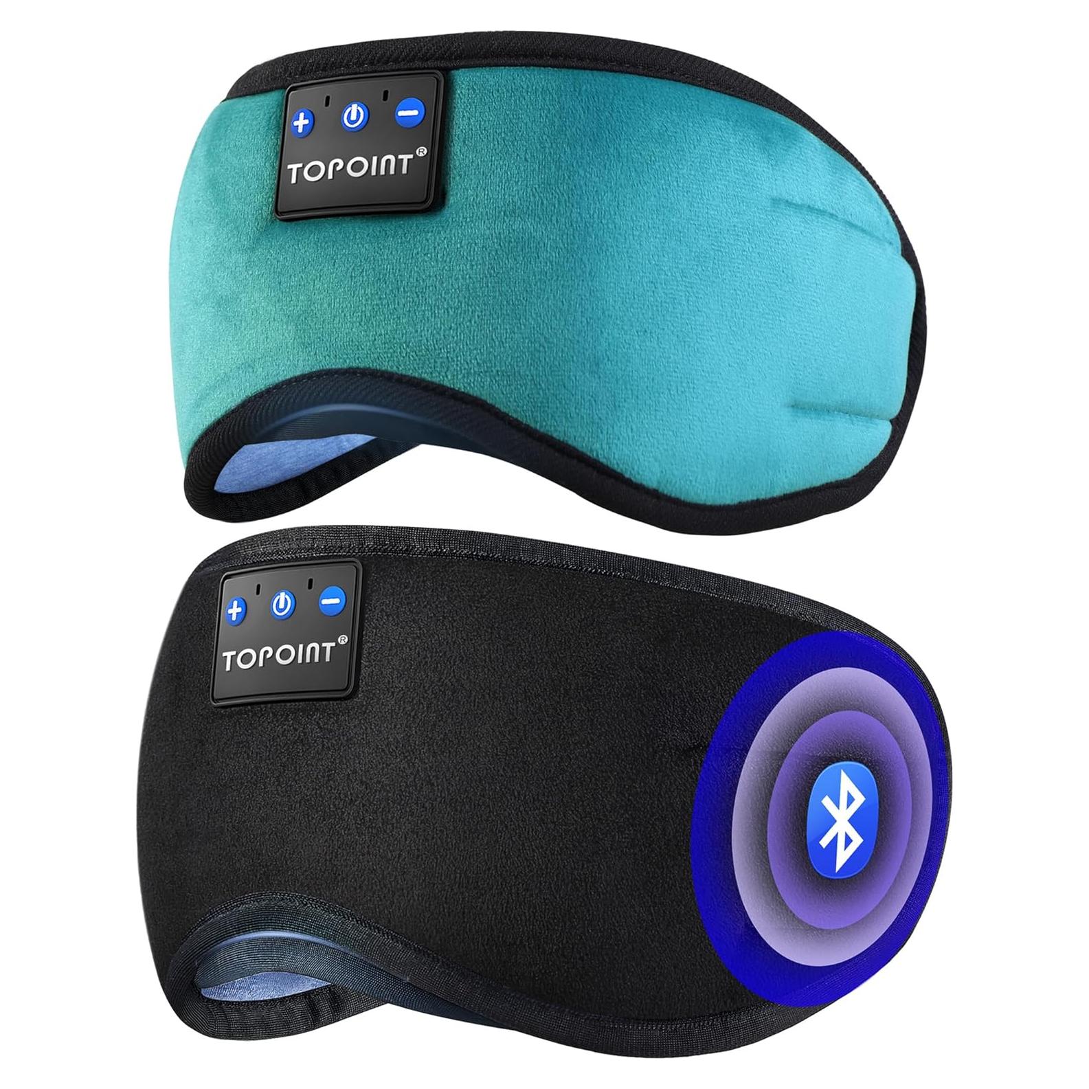 Máscara de Sueño Bluetooth TOPOINT con Auriculares 5.4 y Algodón