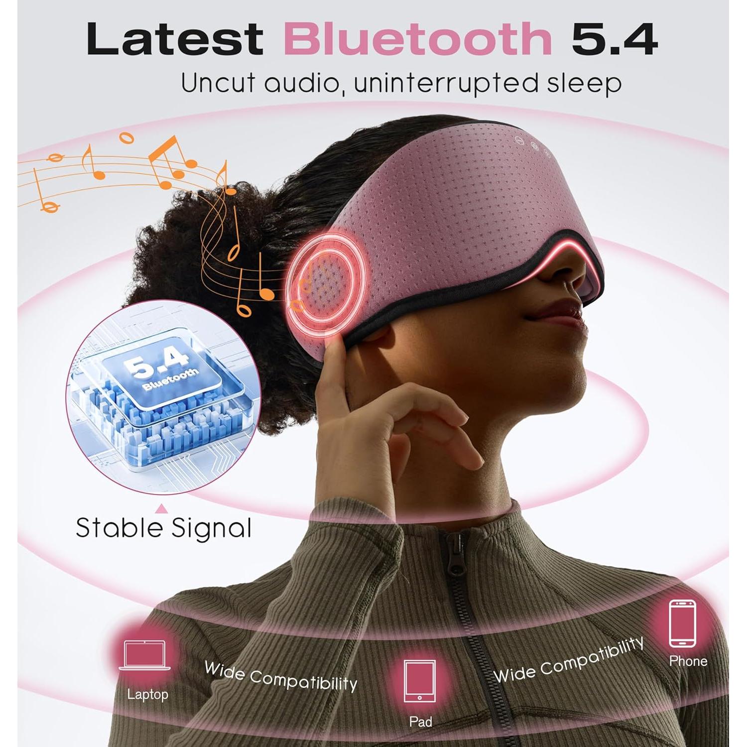 Auriculares Bluetooth MUSICOZY para Dormir con Máscara 3D
