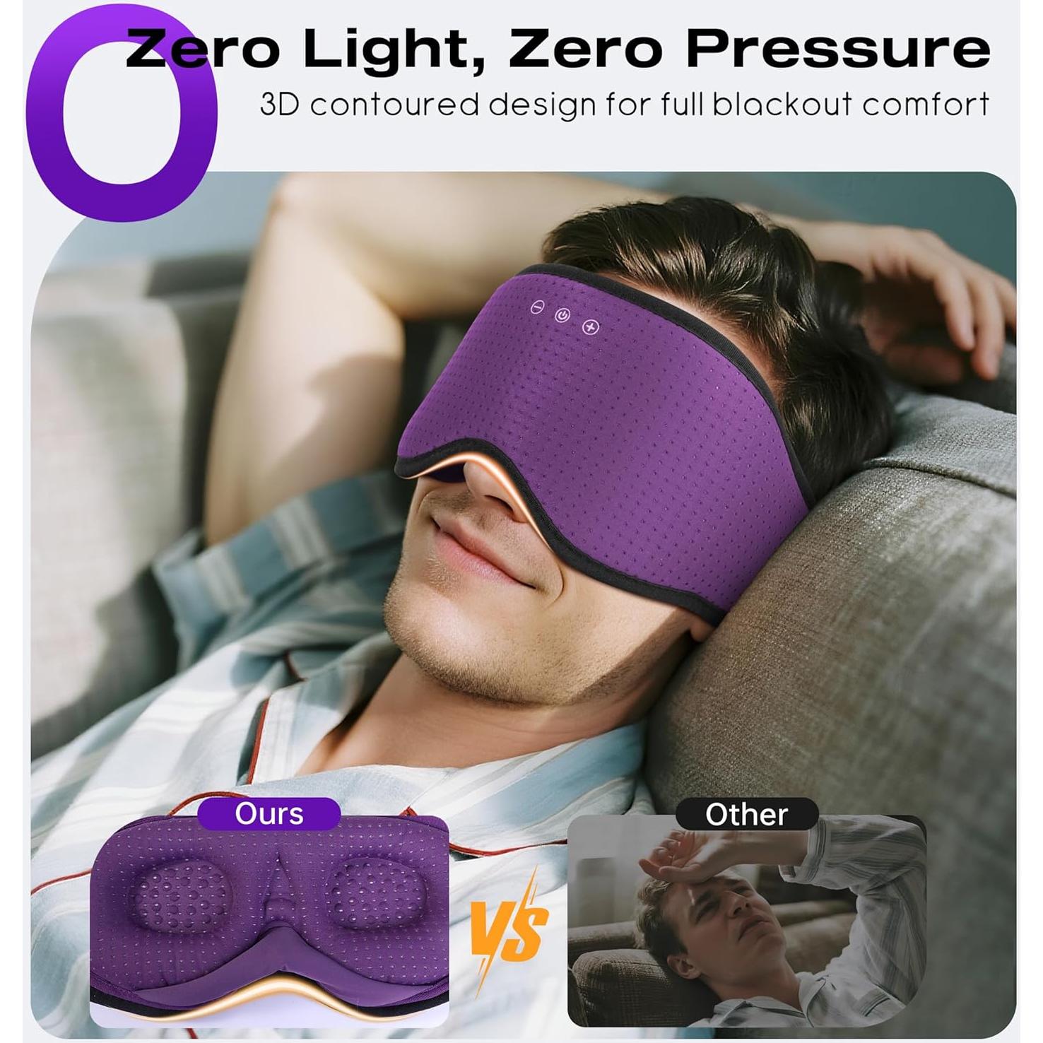 Auriculares Bluetooth para Dormir MUSICOZY con Máscara 3D