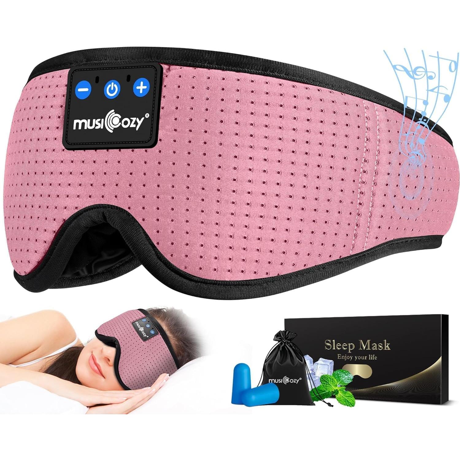 Auriculares para Dormir MUSICOZY Bluetooth 5.2 con Máscara 3D