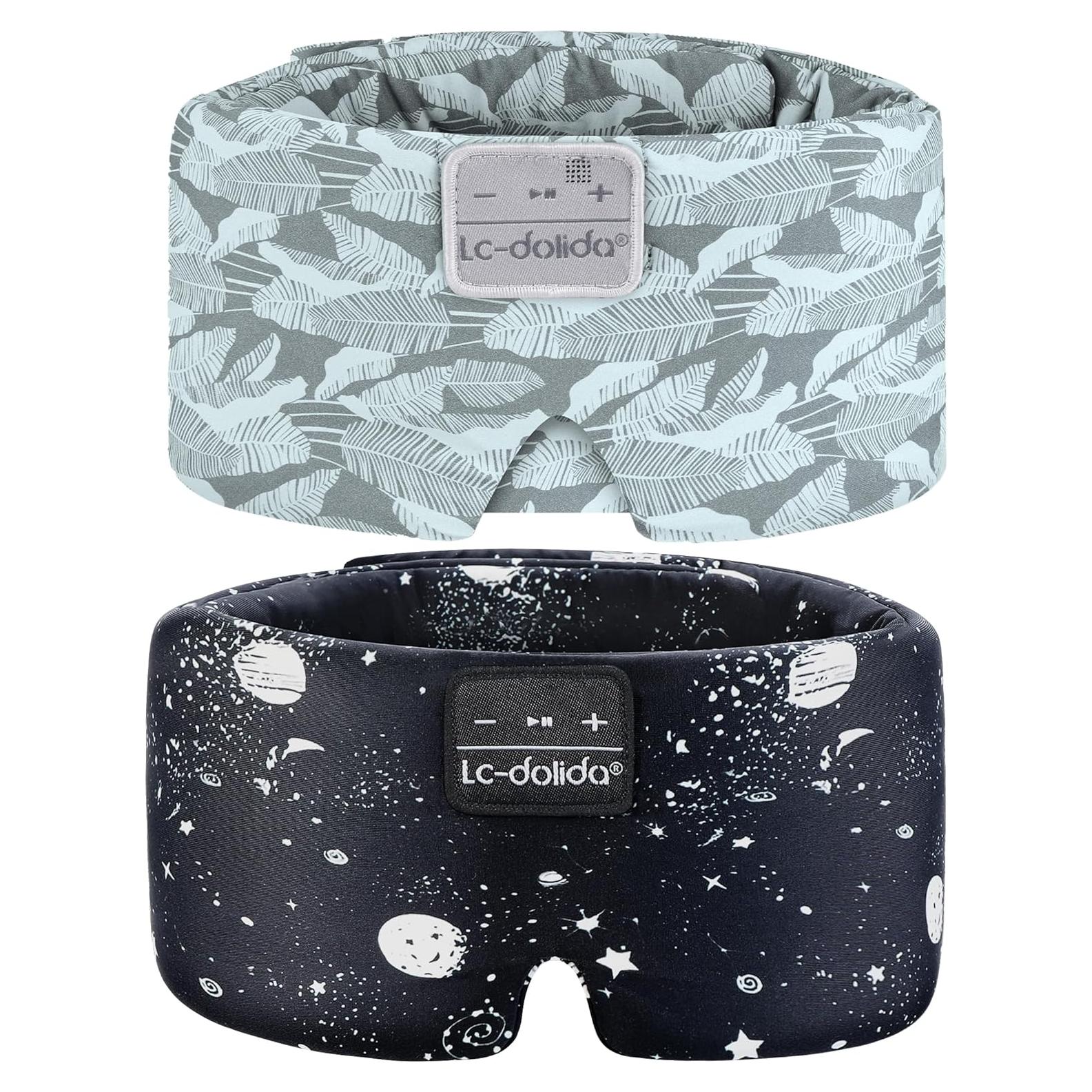 Máscara de Sueño Bluetooth LC-dolida Seda Extra Grande 100% Bloqueo Luz